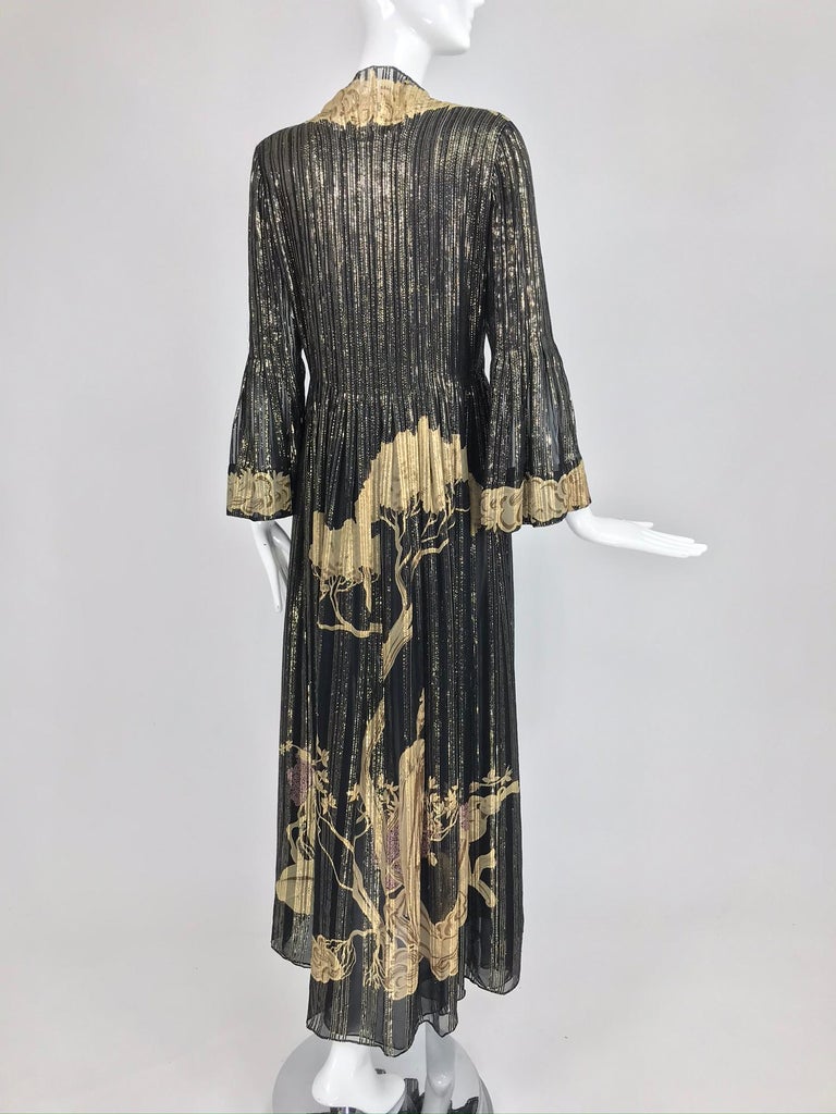 vintage 1960s Pauline Trigere black dress - silk chiffon nude illusion tiered ruffle cocktail frock S main image 1