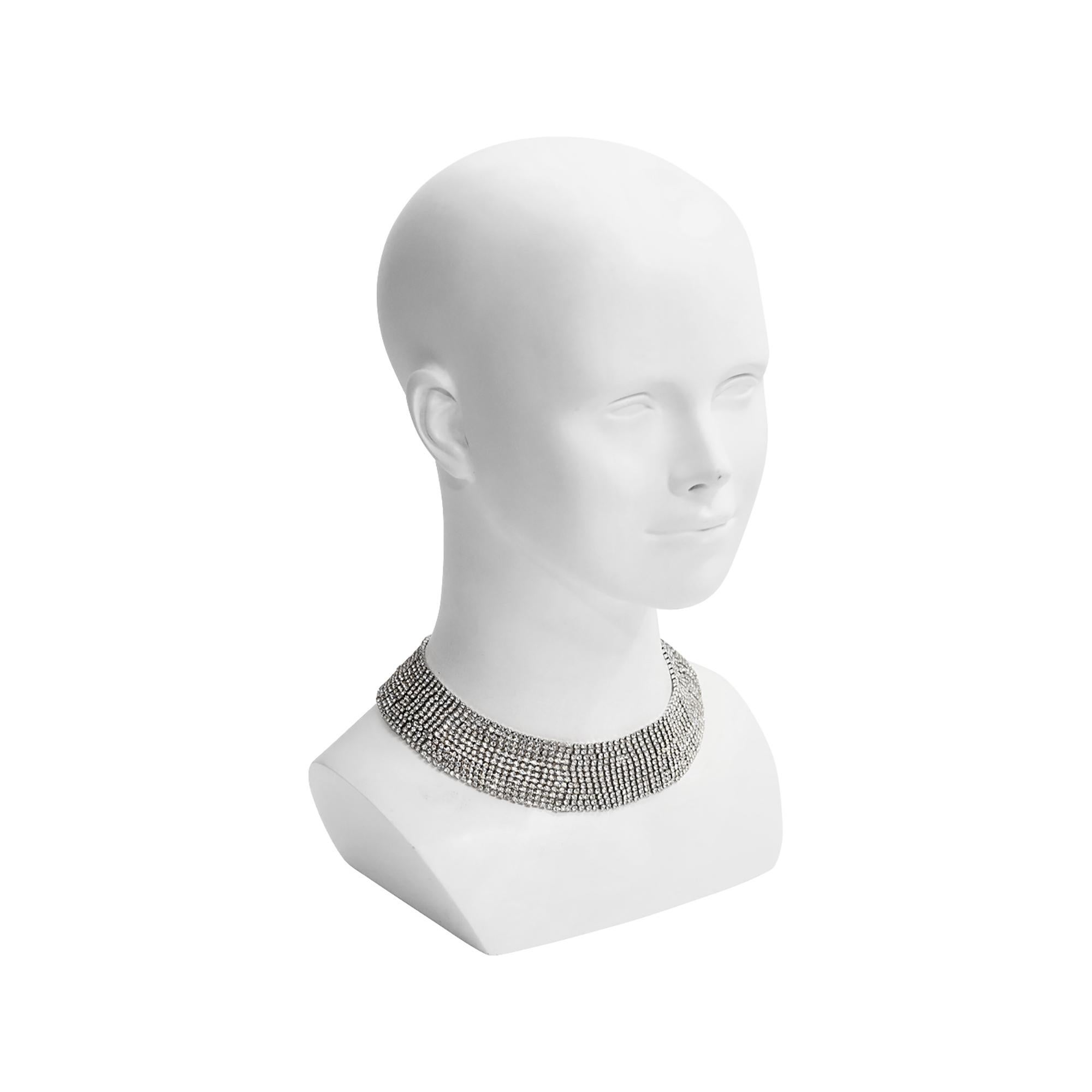 Collar ancho de diamantes vintage Pauline Trigere, hacia la década de 1980 Moderno en venta