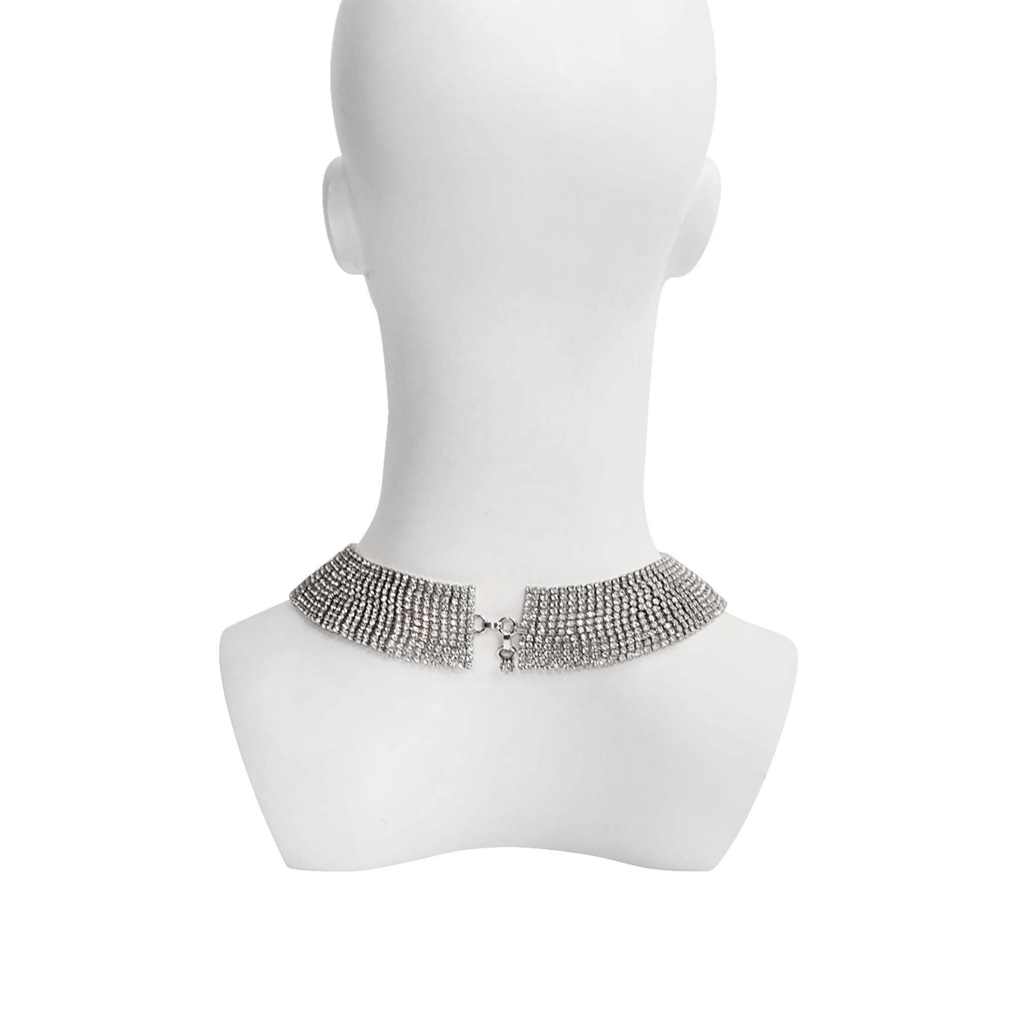 Femenino o masculino Collar ancho de diamantes vintage Pauline Trigere, hacia la década de 1980 en venta