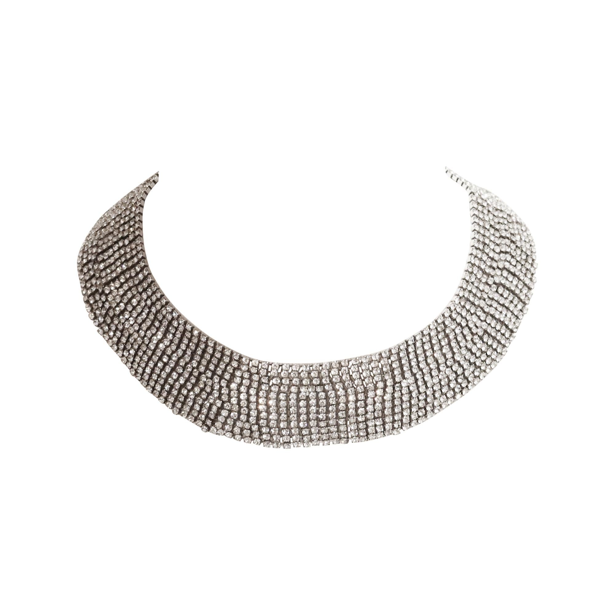 Collar ancho de diamantes vintage Pauline Trigere, hacia la década de 1980 en venta 1