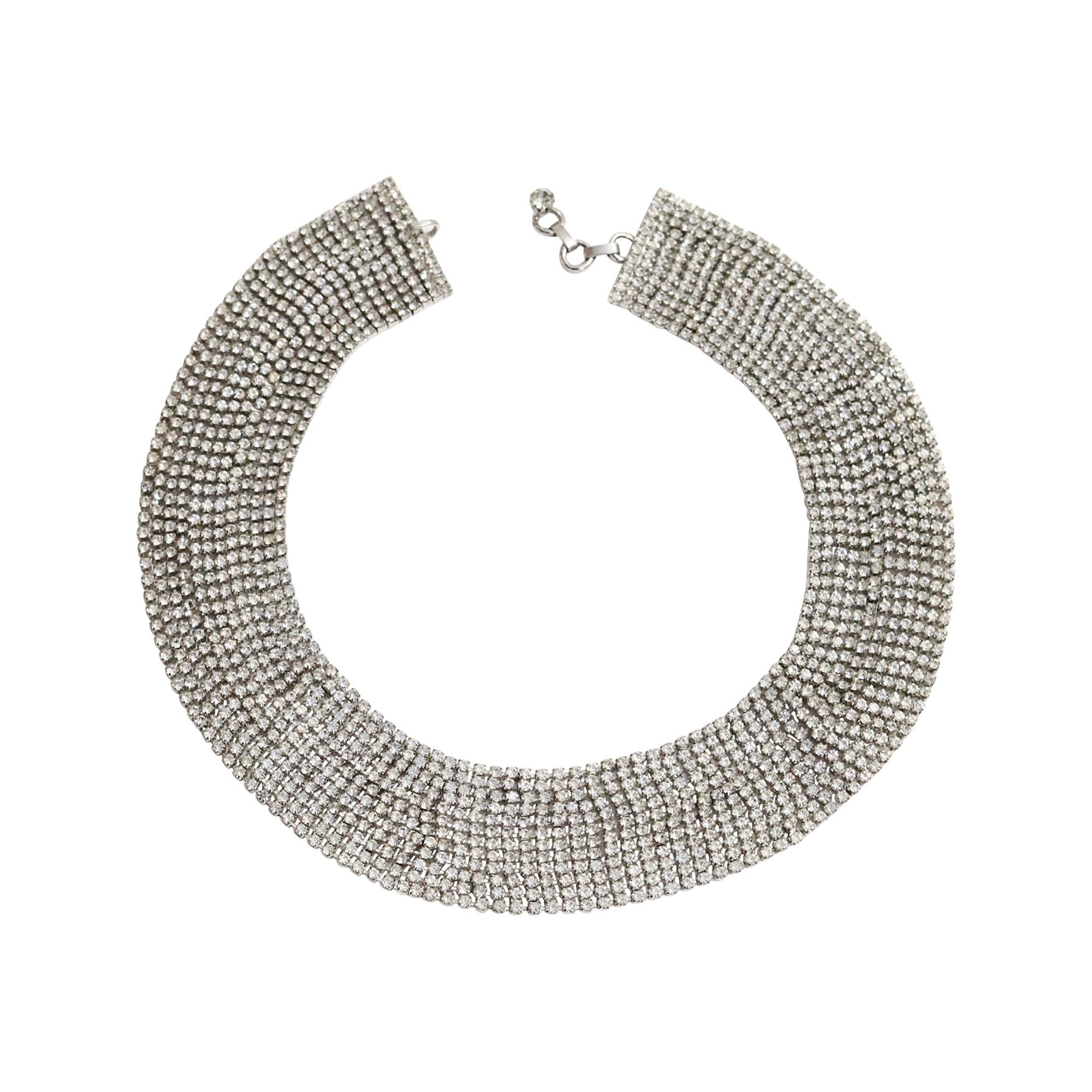 Collar ancho de diamantes vintage Pauline Trigere, hacia la década de 1980 en venta 2