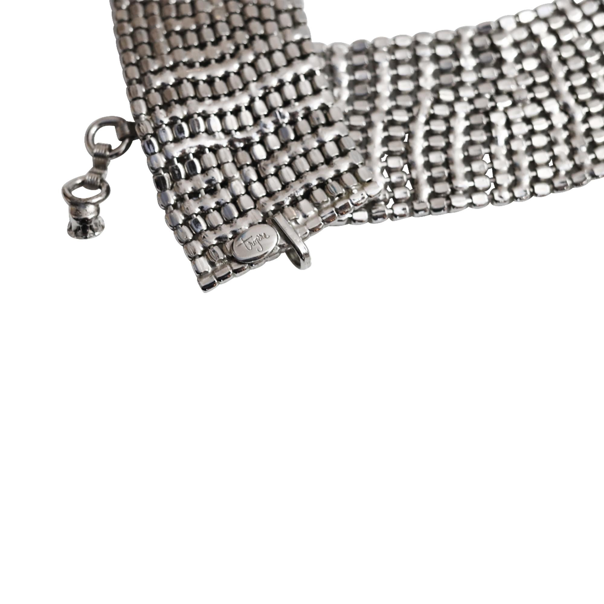 Collar ancho de diamantes vintage Pauline Trigere, hacia la década de 1980 en venta 5