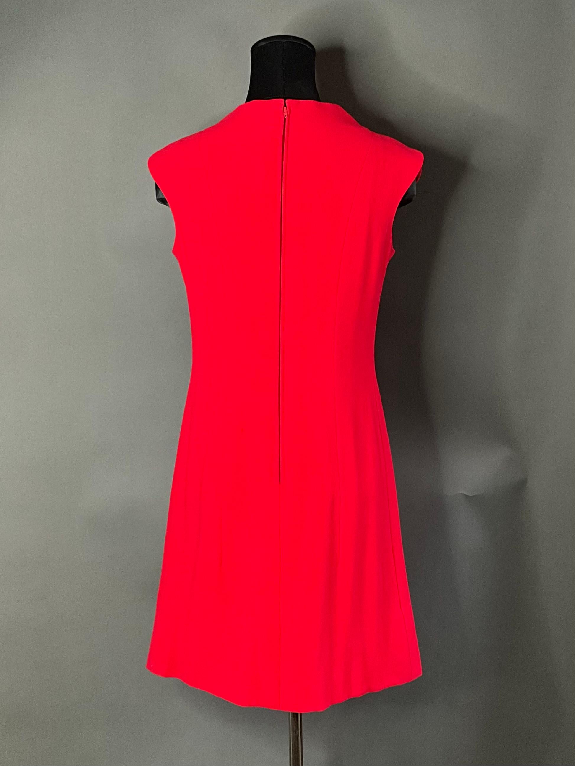 Vintage Pauline Trigere Red Dress For Sale 1