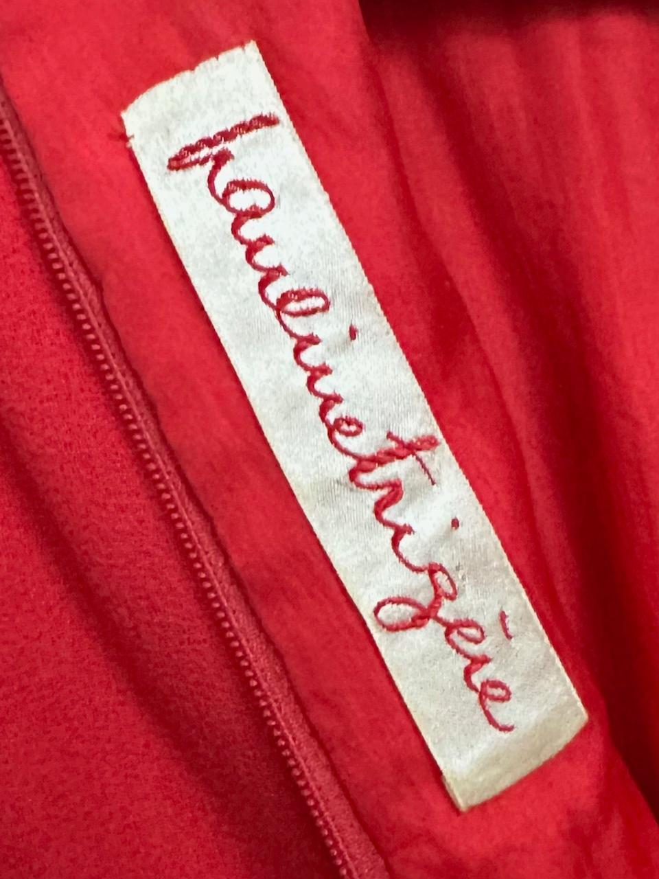 Vintage Pauline Trigere Red Dress For Sale 2