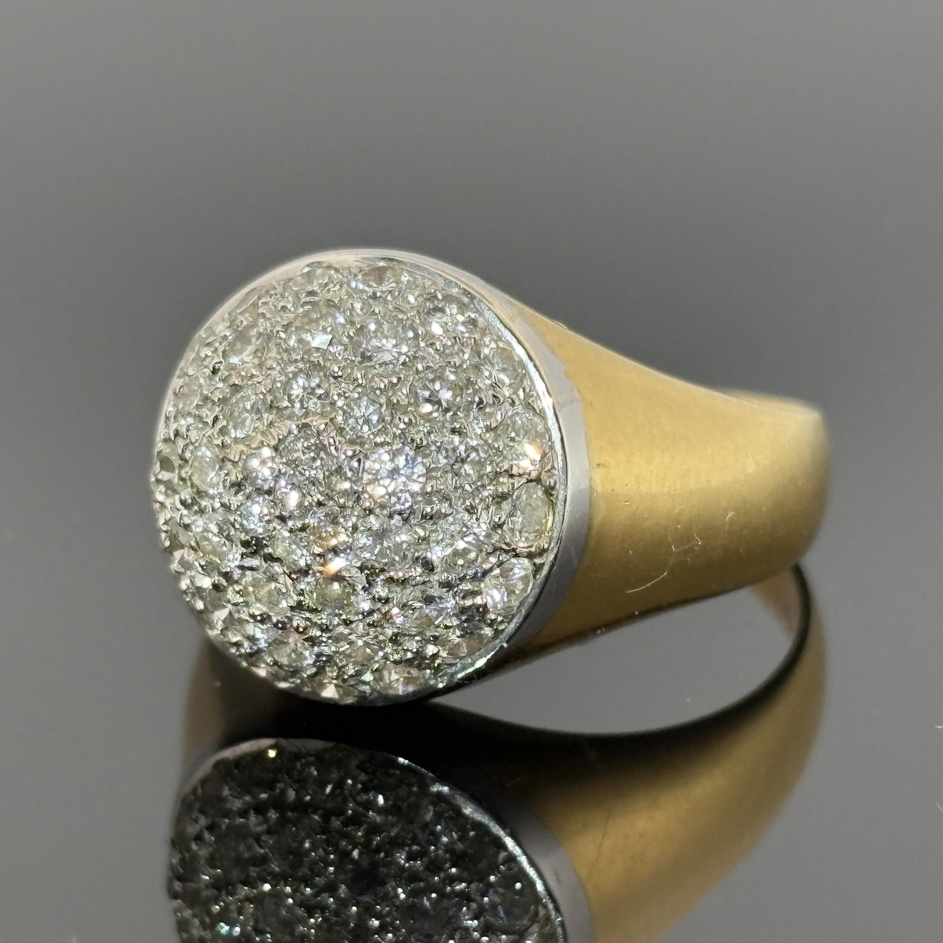 Taglio rotondo Anello vintage con diamanti a cupola - 1,03ctw Oro 18k Italia in vendita