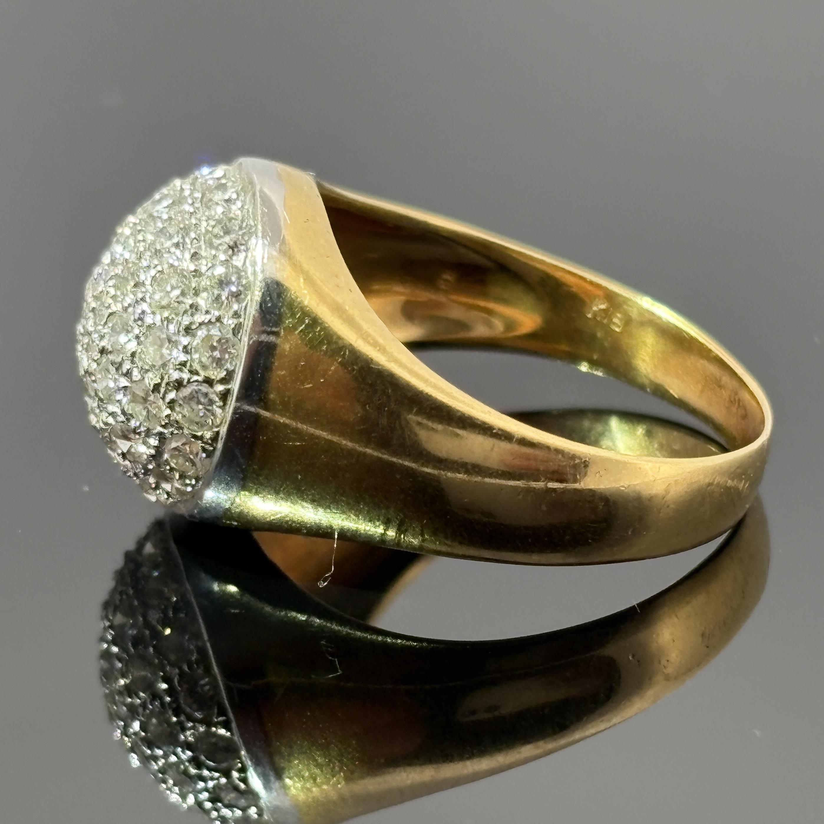 Anello vintage con diamanti a cupola - 1,03ctw Oro 18k Italia In condizioni buone in vendita a Orlando, FL