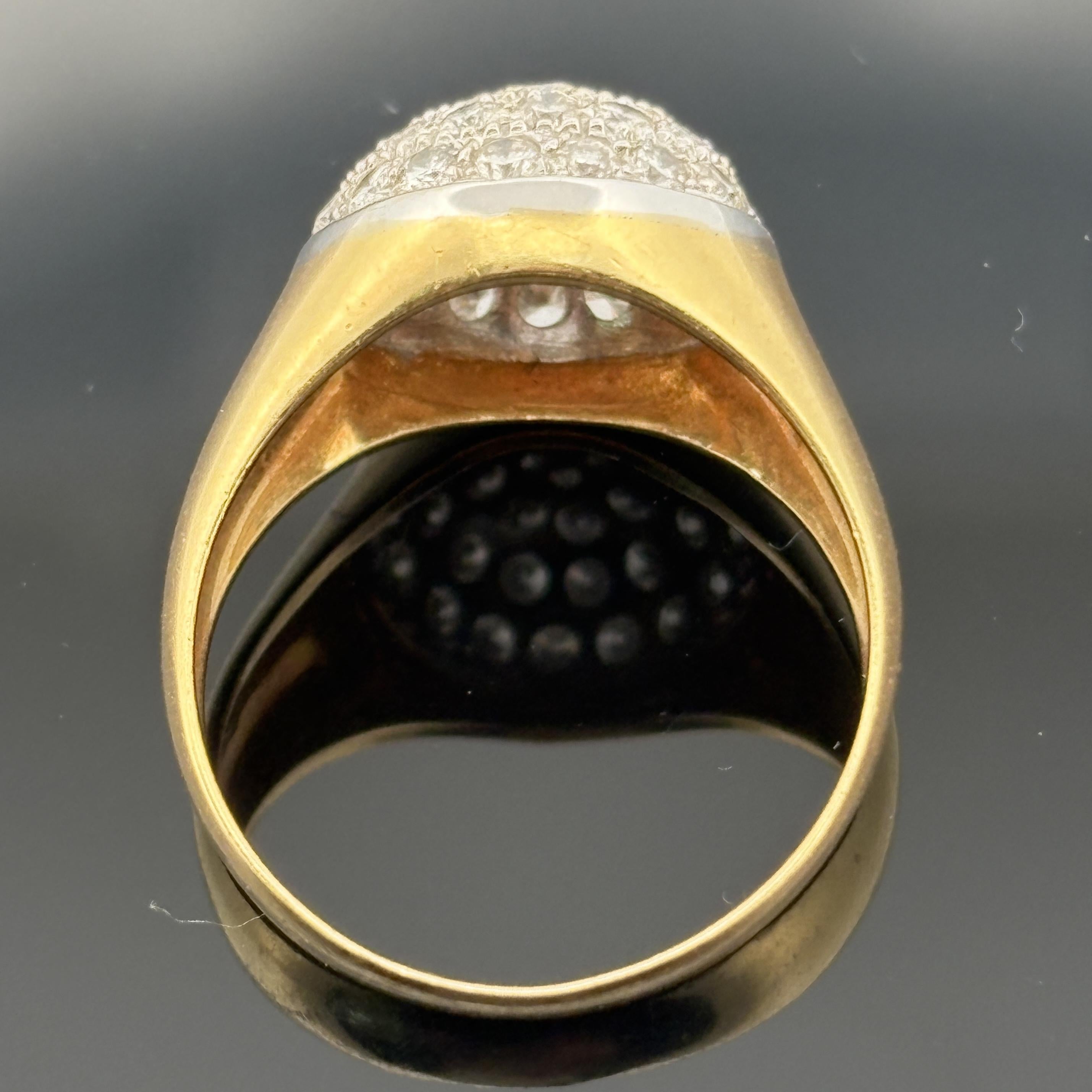 Anello vintage con diamanti a cupola - 1,03ctw Oro 18k Italia in vendita 1