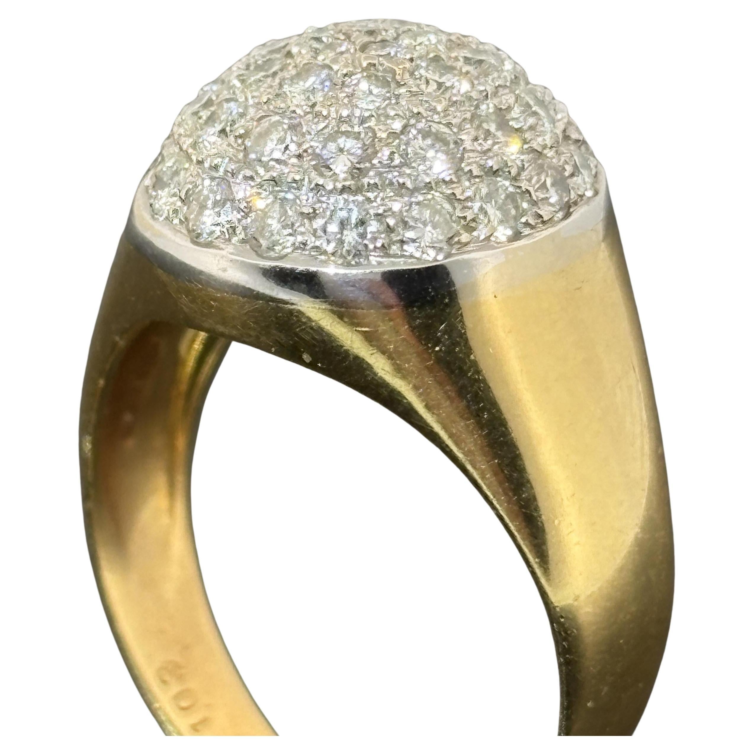 Anello vintage con diamanti a cupola - 1,03ctw Oro 18k Italia in vendita