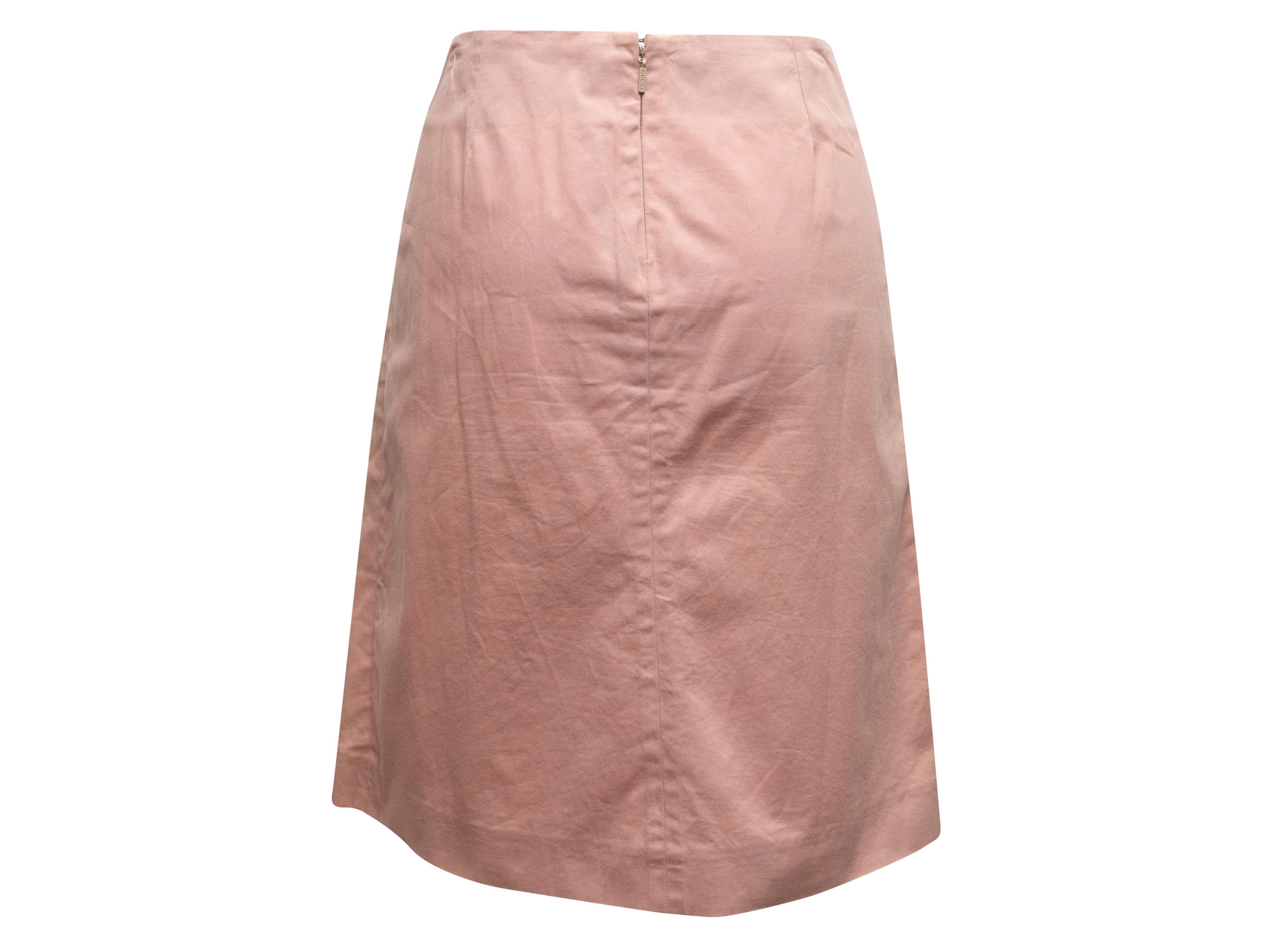 Marron Gucci Tom Ford Era Jupe à lacets couleur pêche, taille IT 42 en vente
