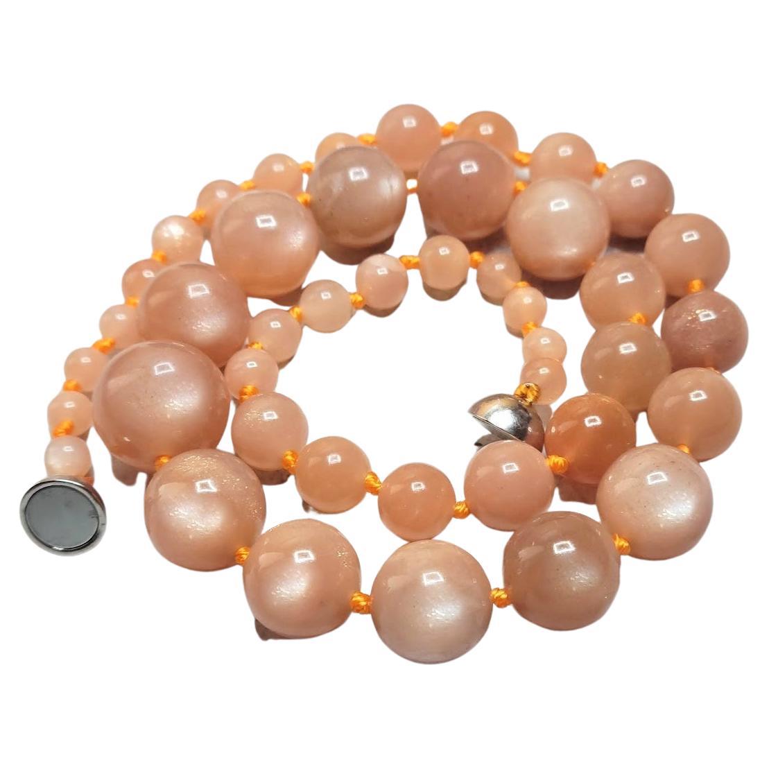 Vintage Peach Moonstone Necklace