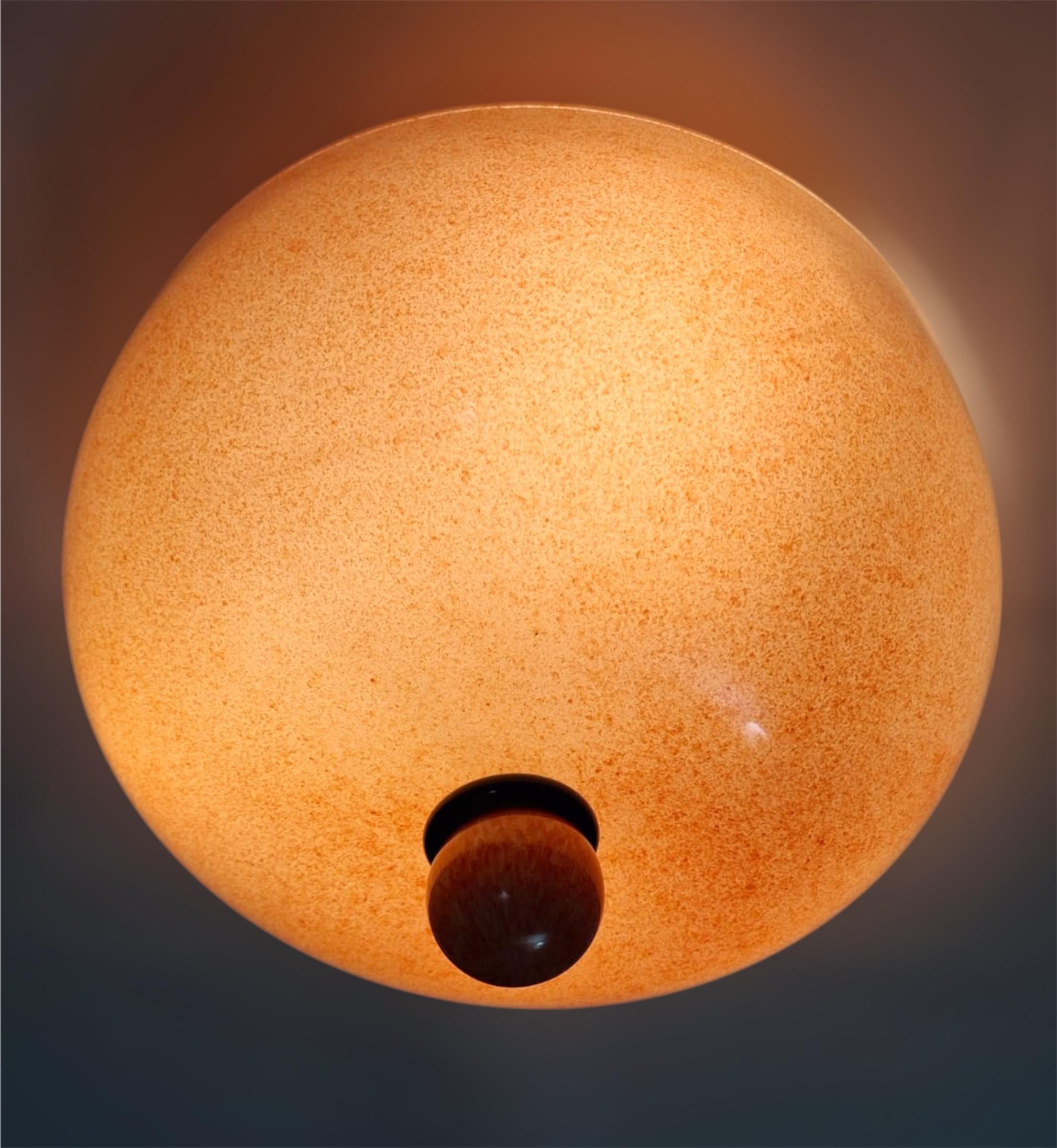 20th Century Vintage Peach Murano Flush Mount For Sale