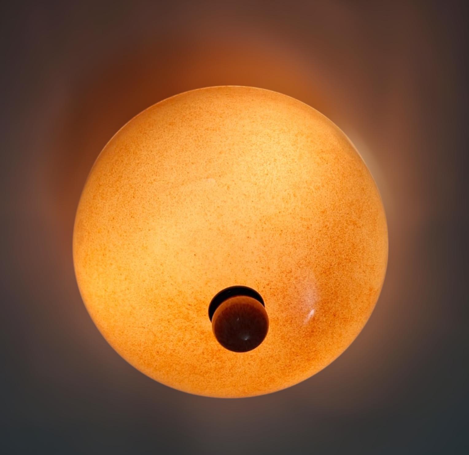 Vintage Peach Murano Flush Mount For Sale 1