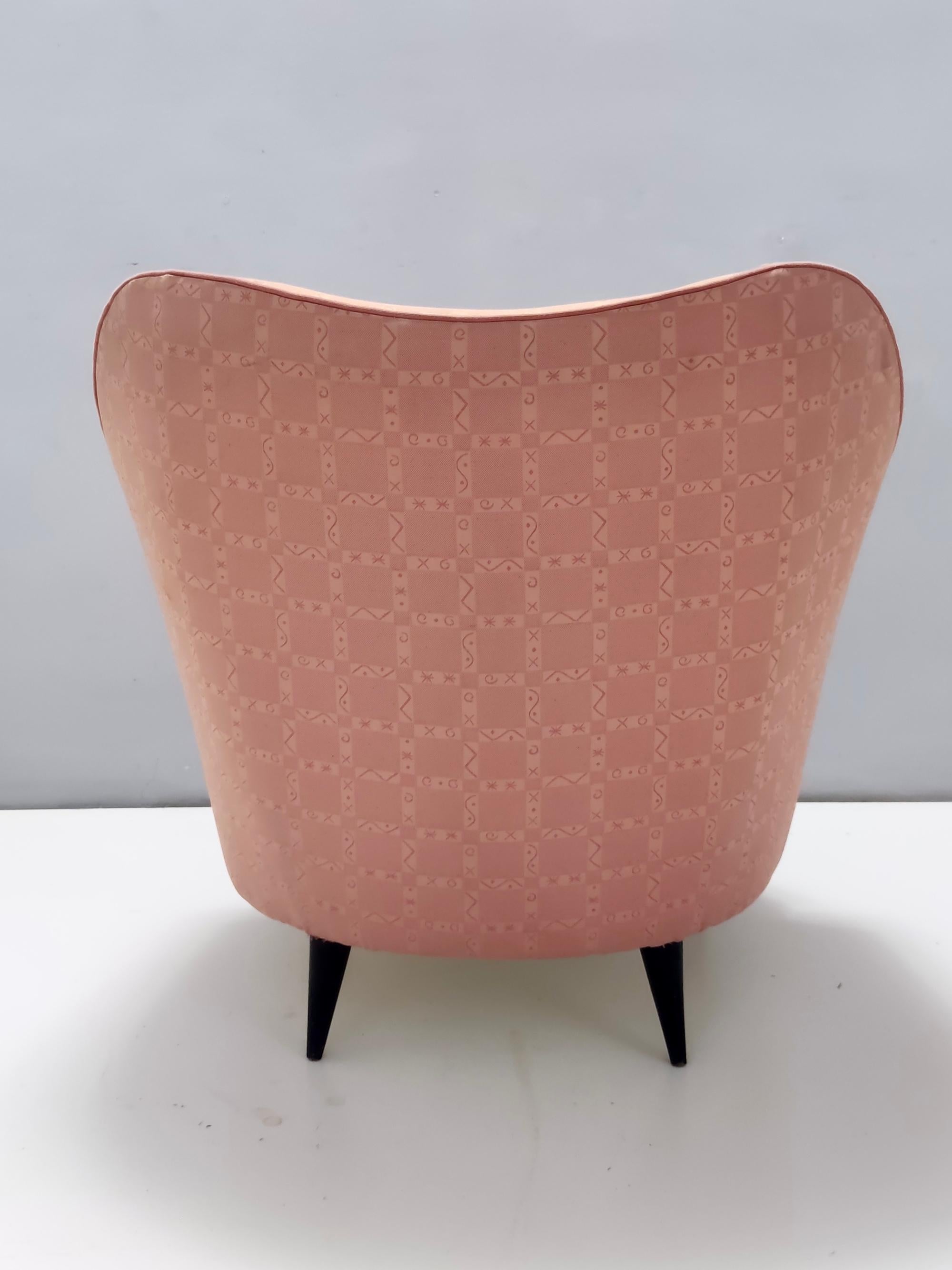 Italian Vintage Peach Pink Lounge Chair in the Style of Gio Ponti for Casa & Giardino For Sale
