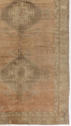 Vintage Peach Turkish Oushak Rug Kelleh 5'1 X 11'4