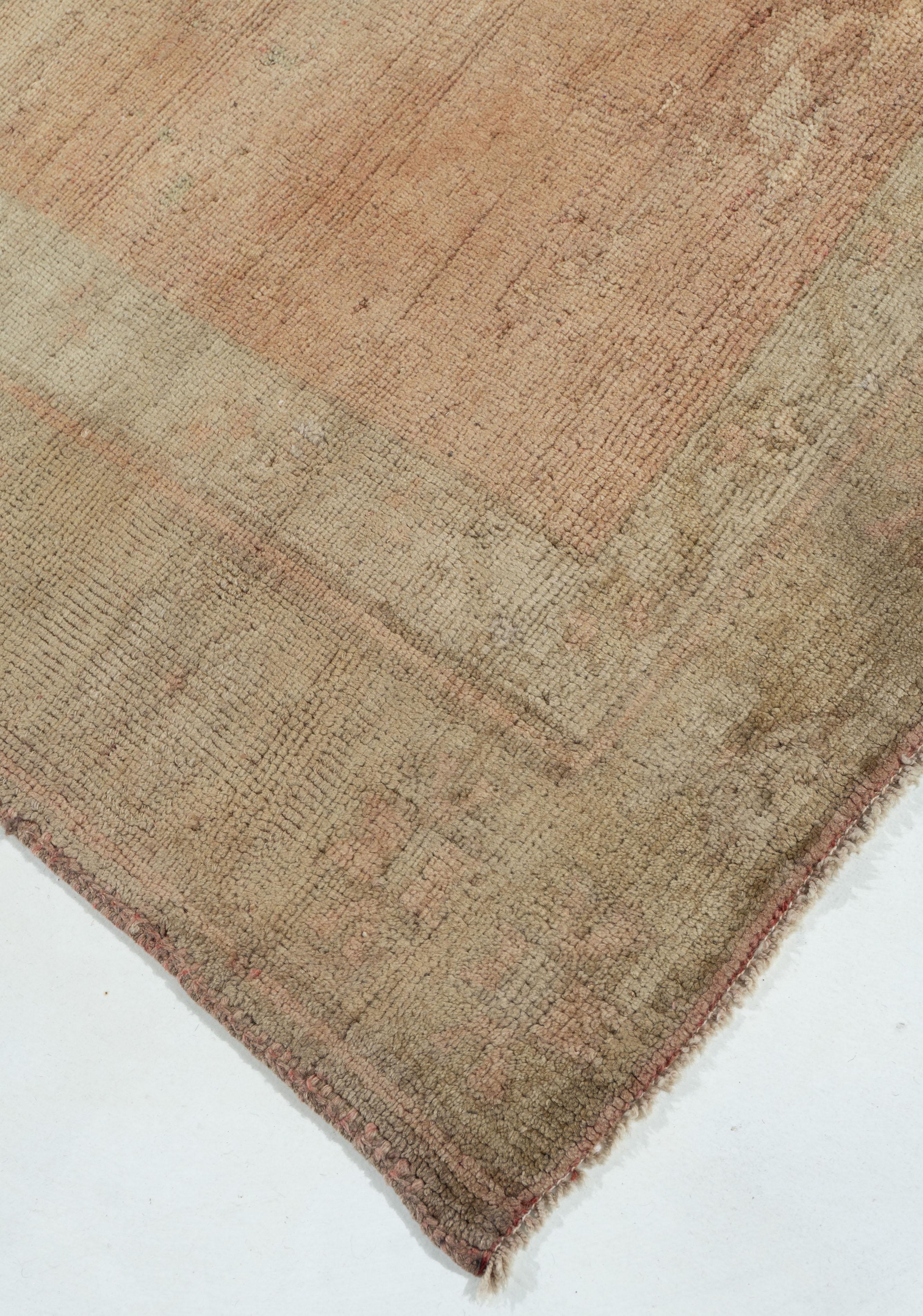 Lana Vintage Peach Turkish Oushak Rug Kelleh 5'1 X 11'4 in vendita