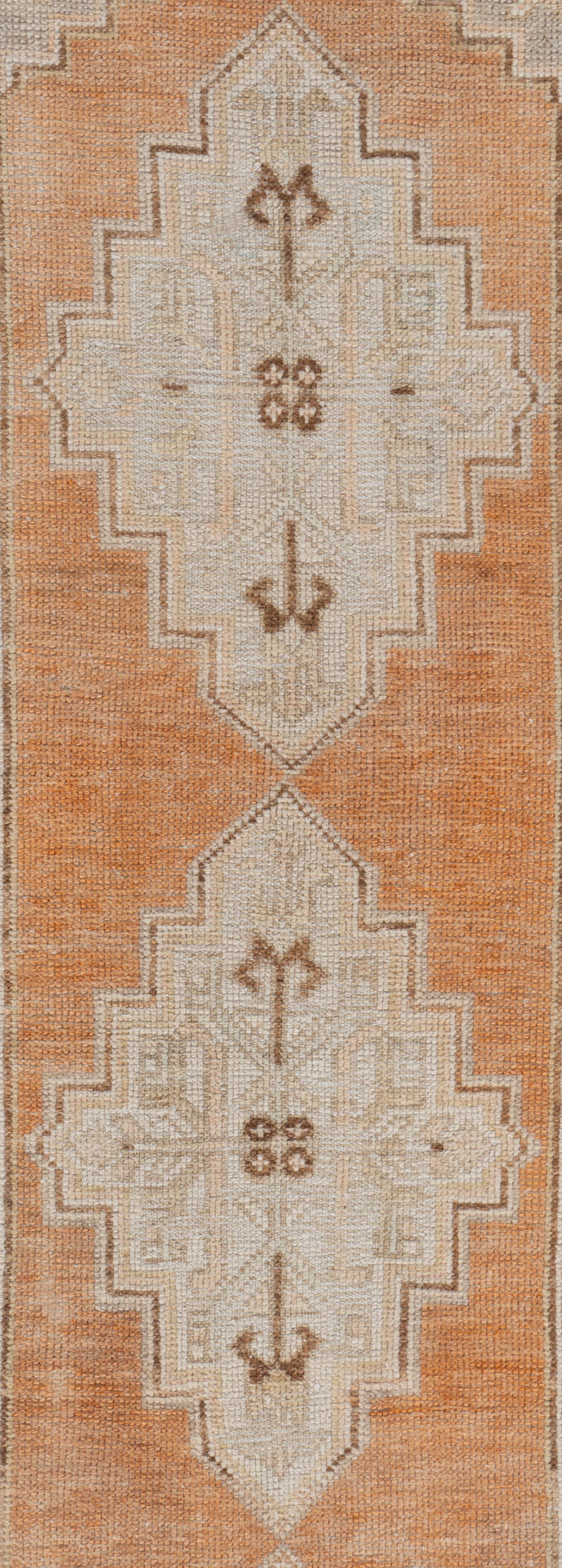 Turco Vintage Peach Turkish Oushak Runner 2'11 X 9'1 in vendita