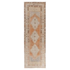 Vintage Peach Turkish Oushak Runner 2'11 X 9'1