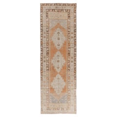 Vintage Peach Turkish Oushak Runner 2'11 X 9'1