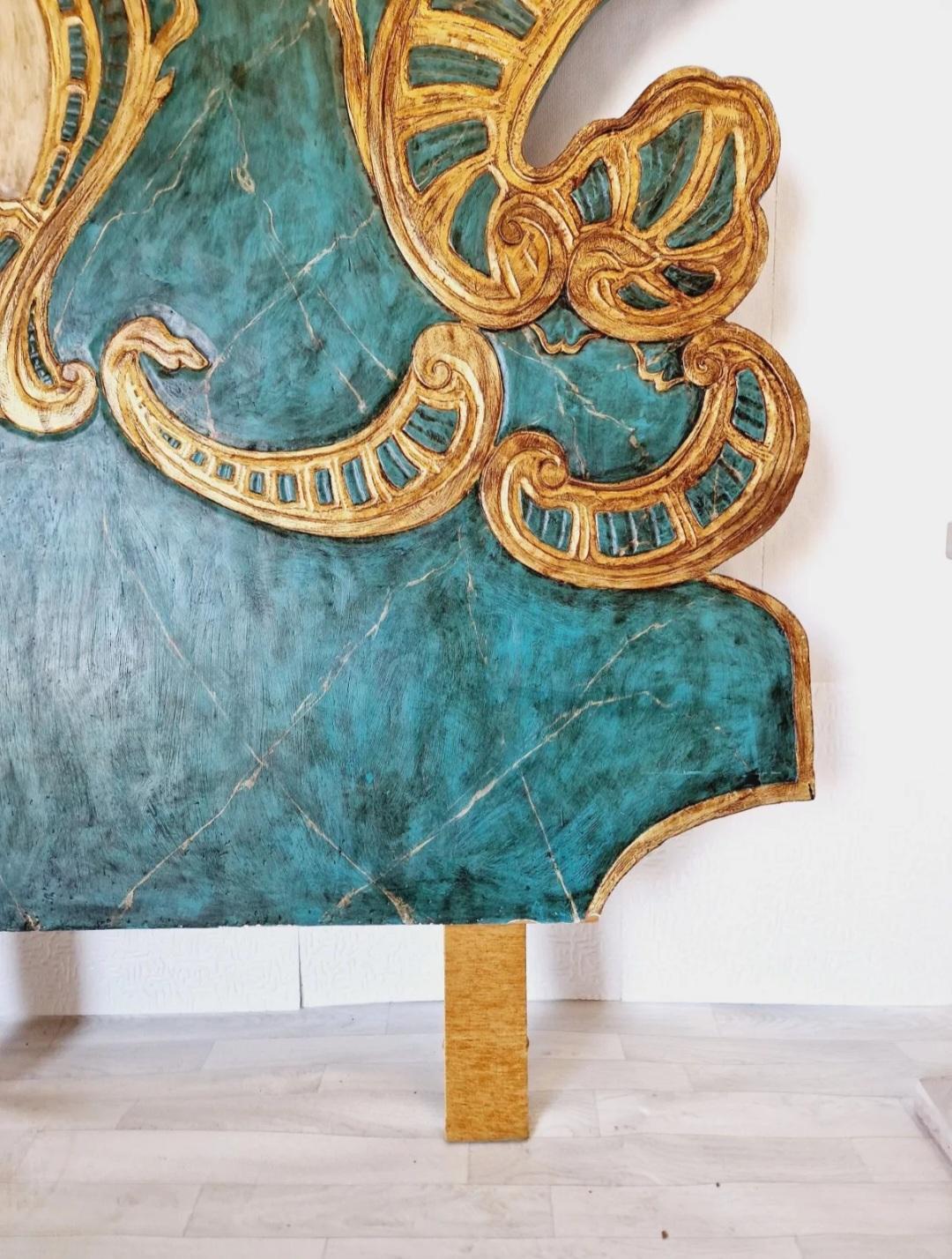 Vintage Peacock Bed Headboard In Good Condition For Sale In Buxton, GB