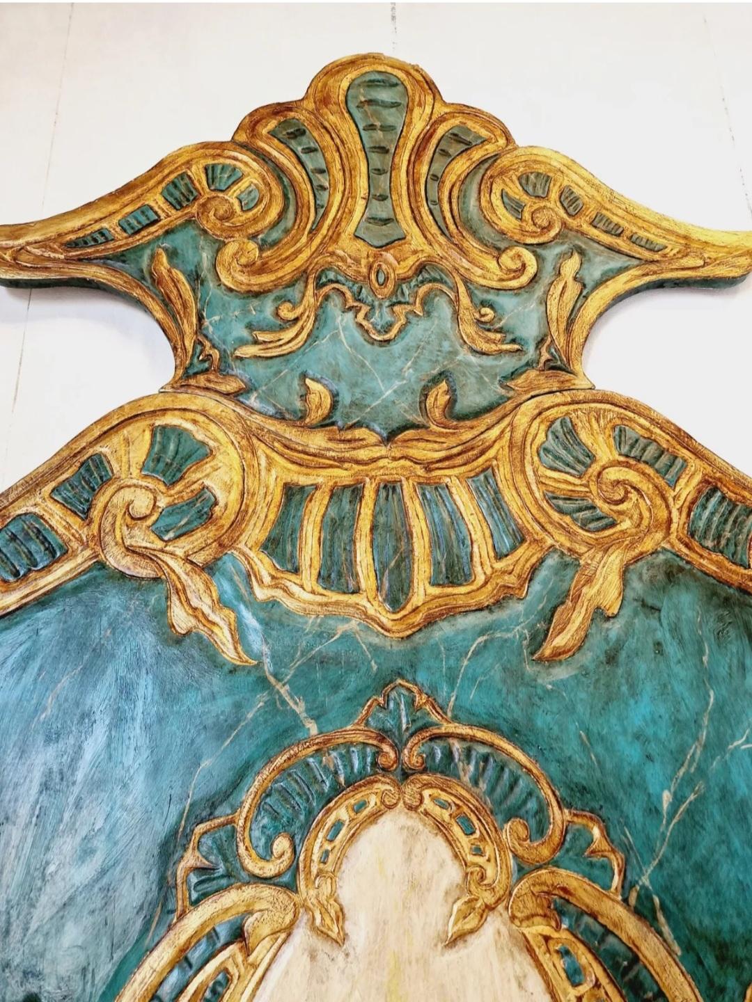 Wood Vintage Peacock Bed Headboard For Sale