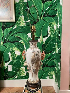 Vintage Peacock Ceramic Table Lamp by Maitland Smith