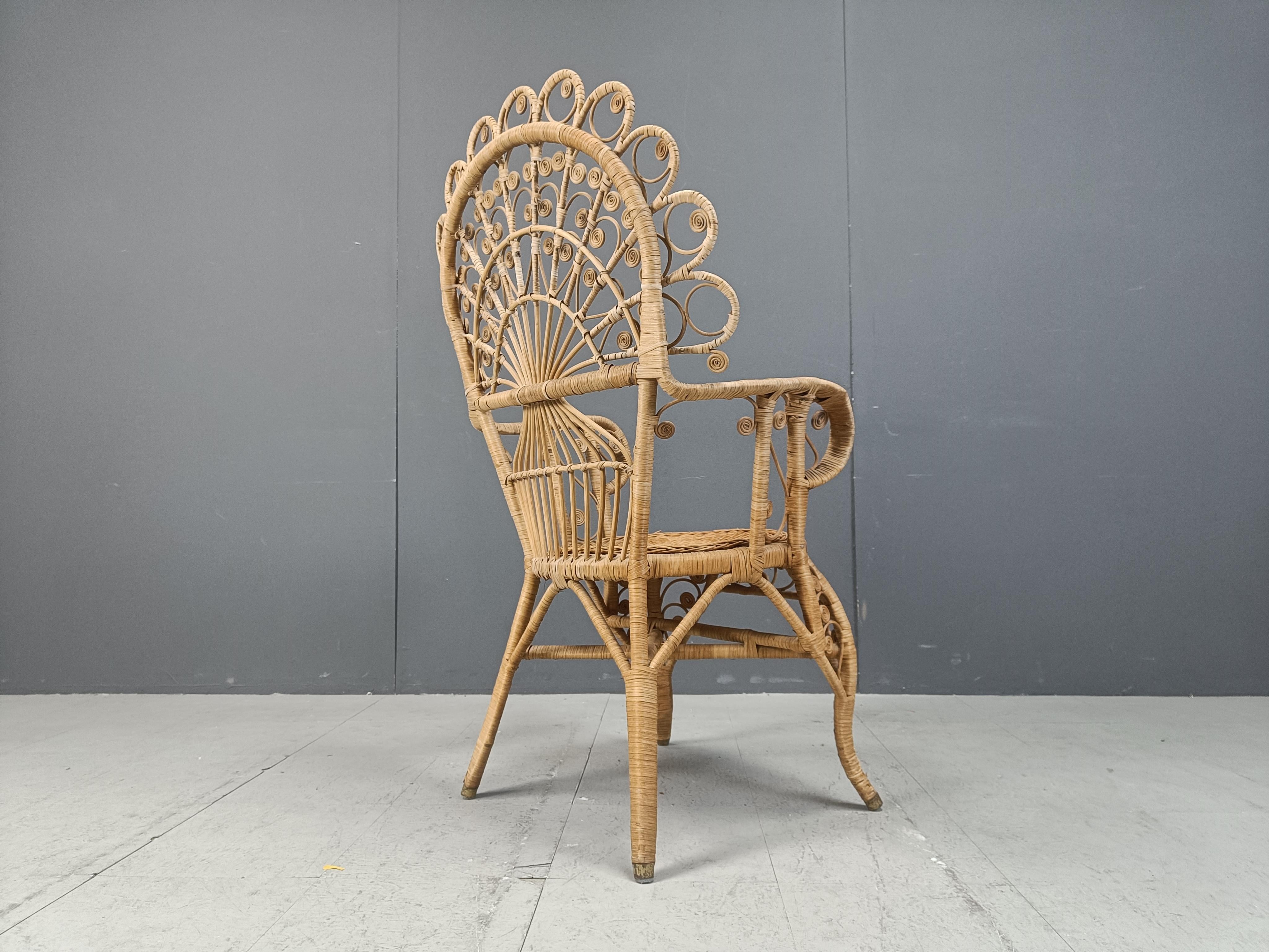Vintage peacock chair, 1970s 4