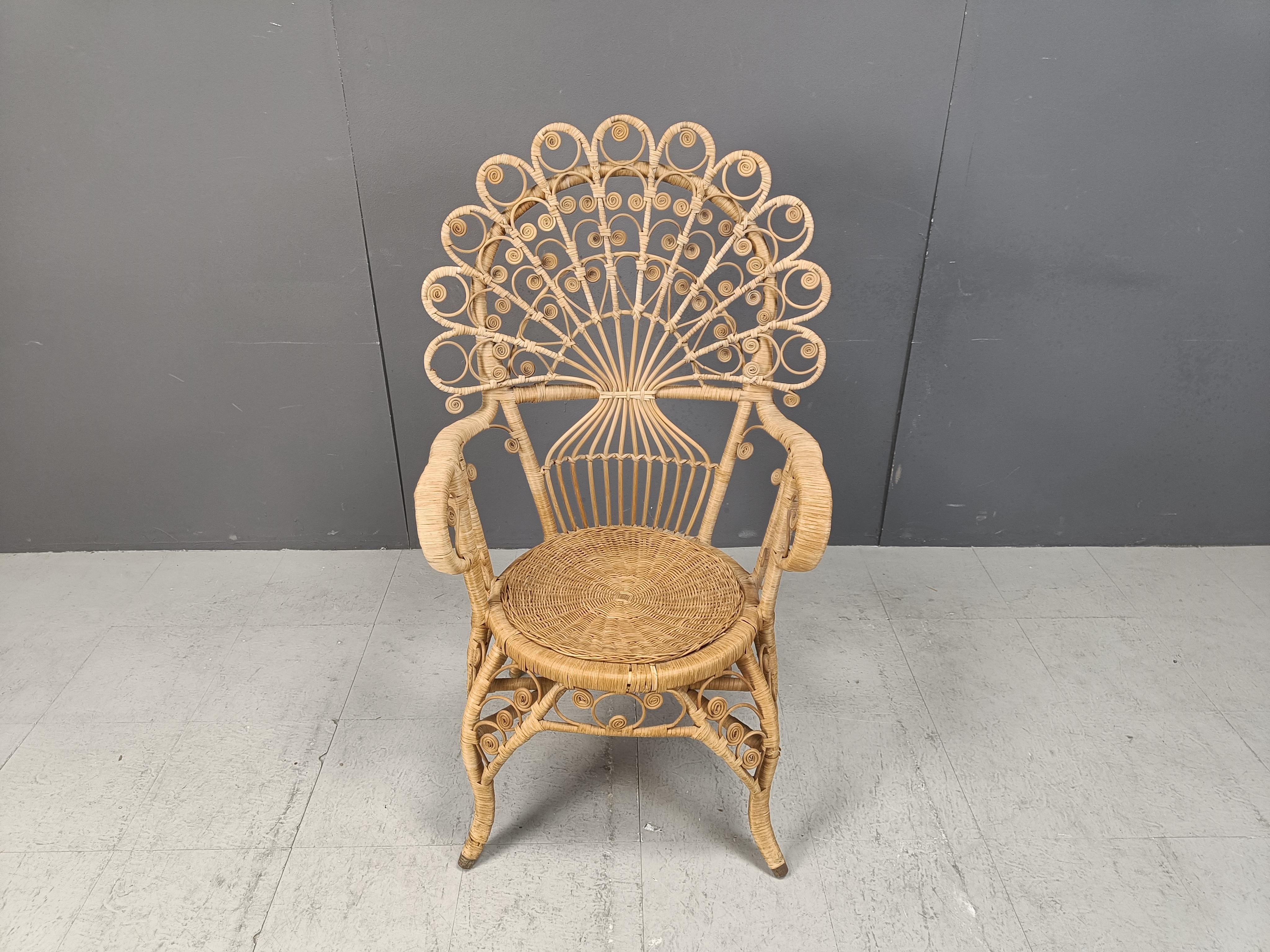 Thai Vintage peacock chair, 1970s