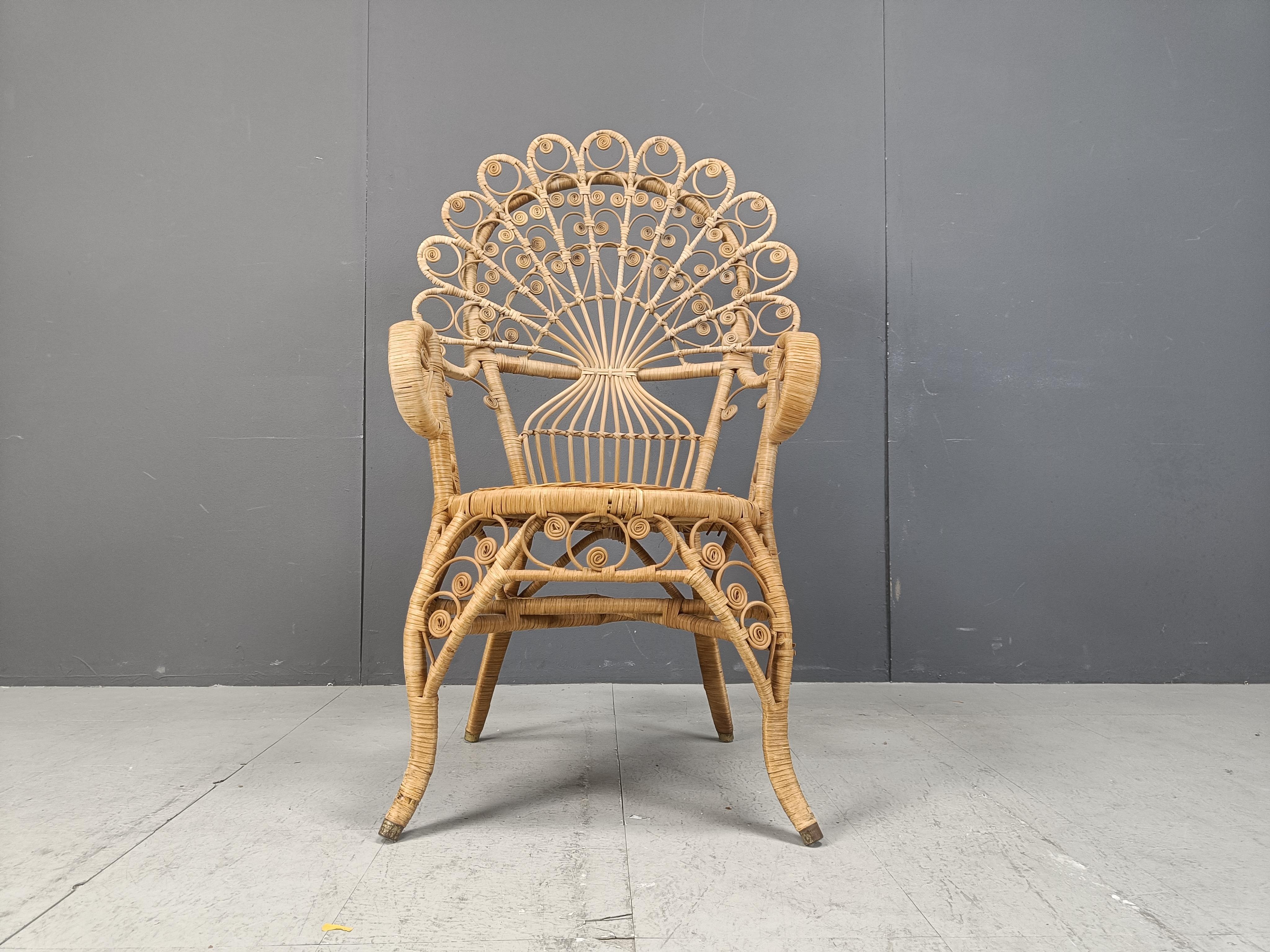 Wicker Vintage peacock chair, 1970s