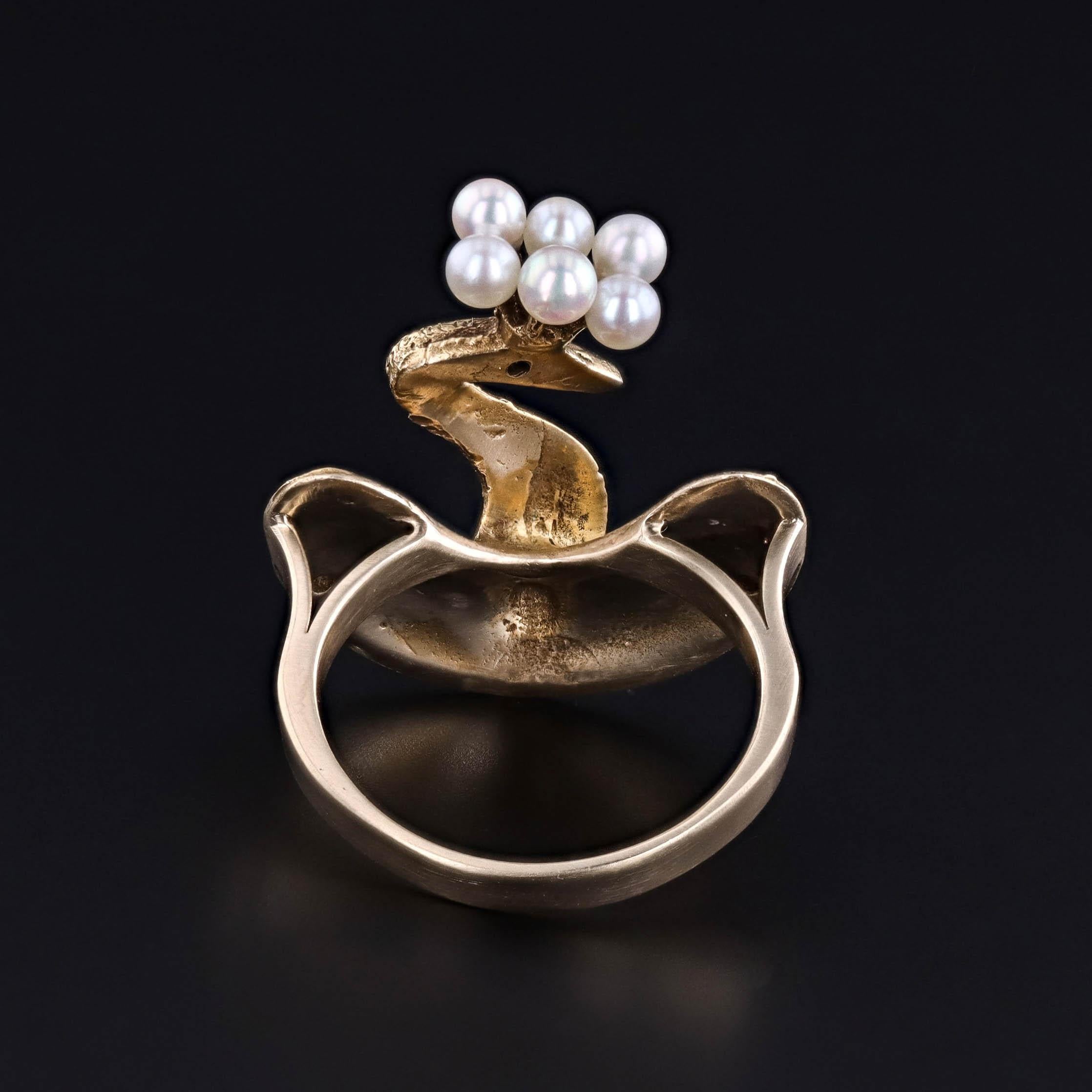 Vintage Pfau Ring von 14k Gold im Zustand „Gut“ im Angebot in Lewisburg, PA
