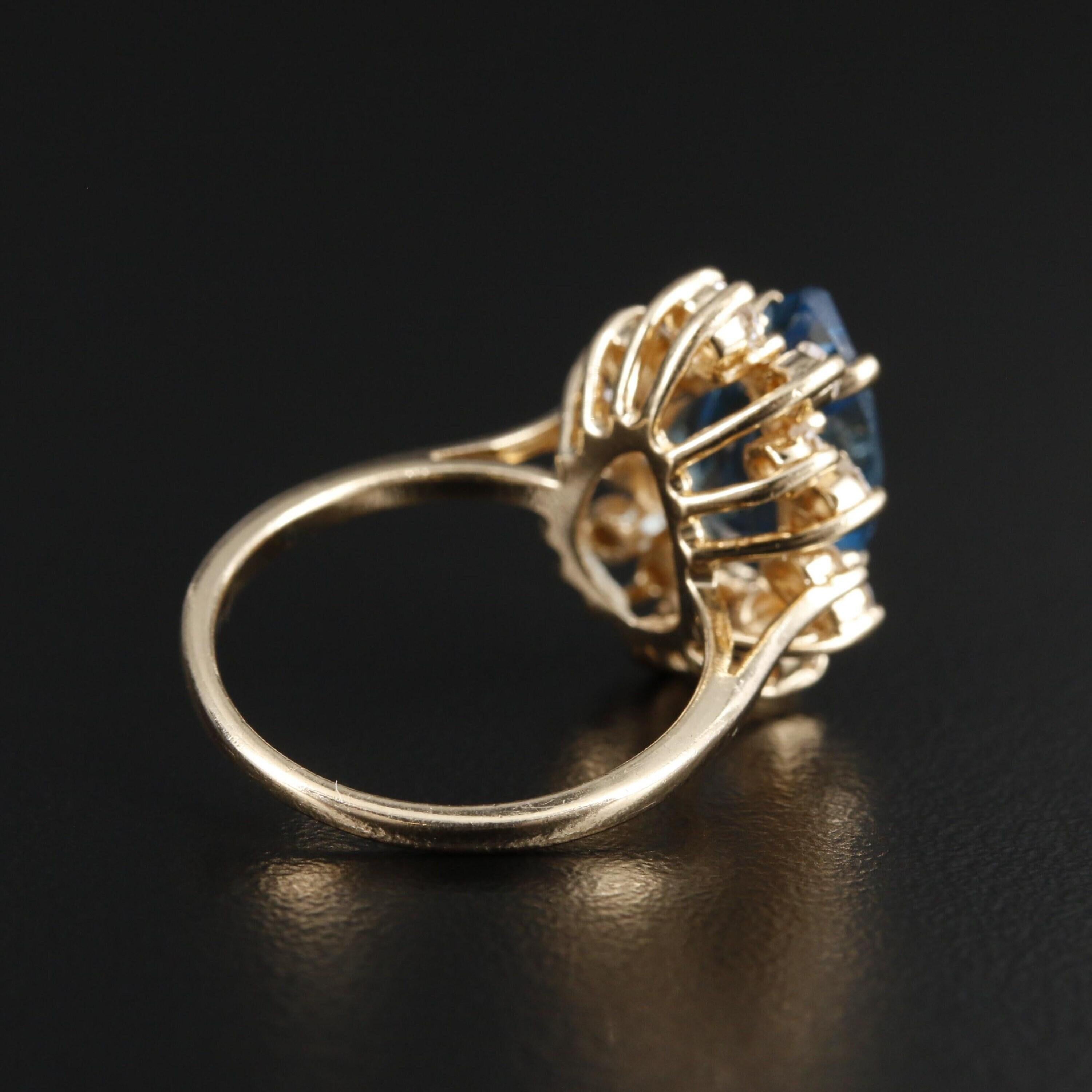 For Sale:  Vintage Pear Cut Aquamarine Engagement Ring, Art Deco Antique Wedding Ring 4