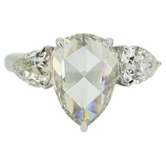 Vintage Pear Cut Diamond Three-Stone Ring
