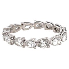 Vintage Pear Shape Diamond Platinum Eternity Ring