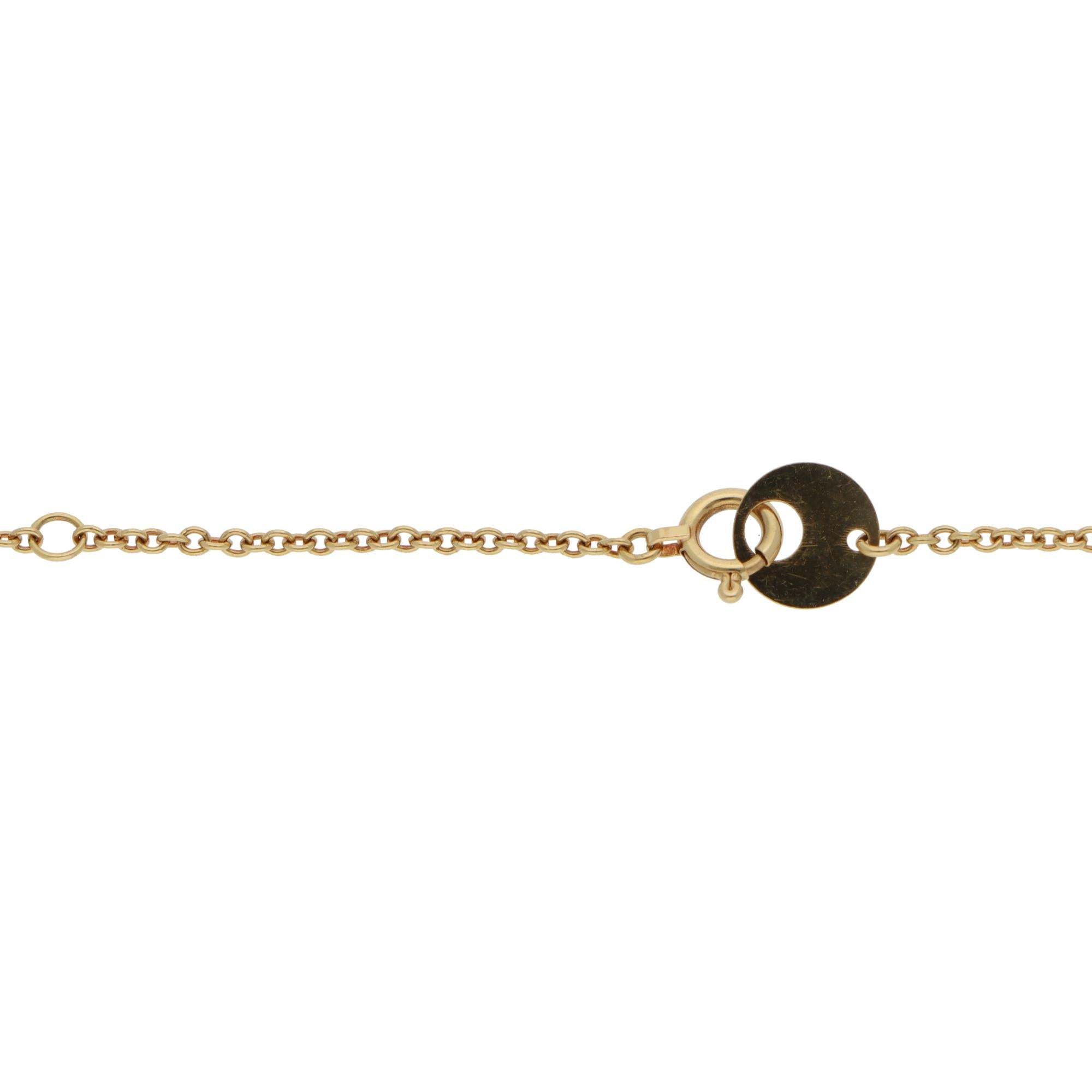 Taglio a goccia Collana vintage con diamante a forma di pera in oro giallo in vendita