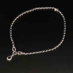Vintage Pear Shaped Sapphire Diamonds Pendant Necklace