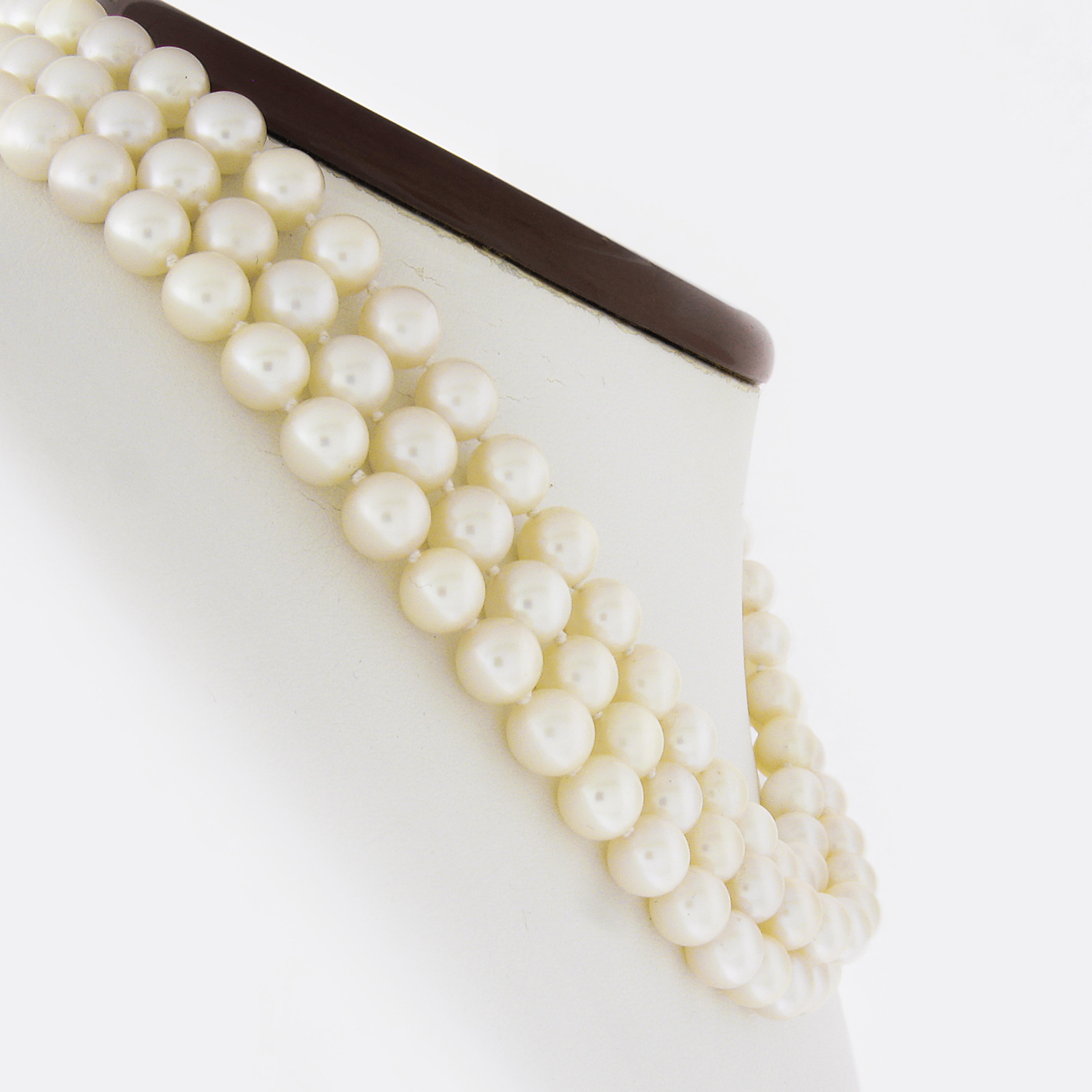 Taille ronde Ensemble collier et bracelet vintage en or blanc 14 carats avec perles et saphirs de 10 carats en vente