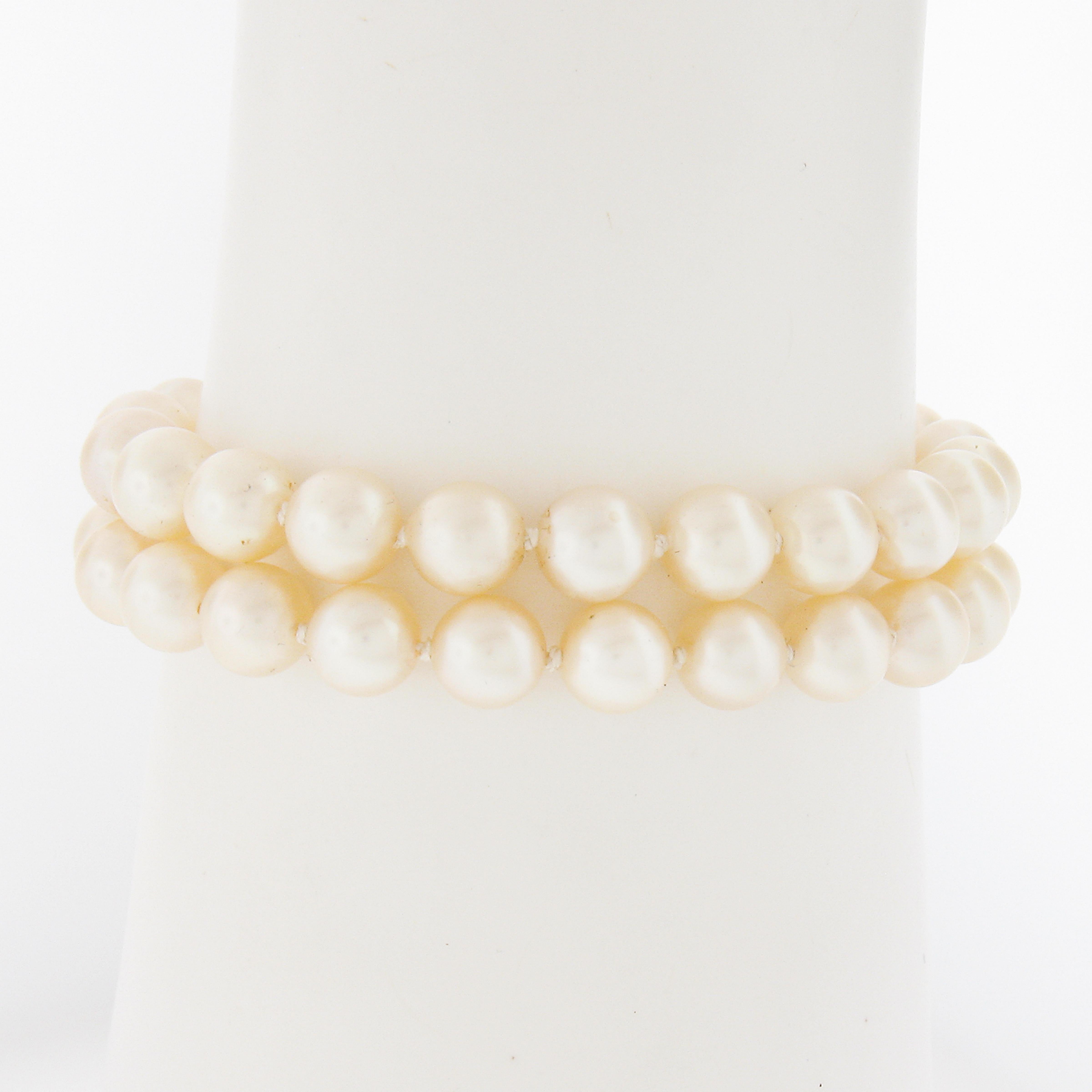 Ensemble collier et bracelet vintage en or blanc 14 carats avec perles et saphirs de 10 carats Excellent état - En vente à Montclair, NJ