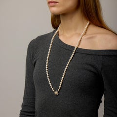 Vintage pearl 14k white gold necklace