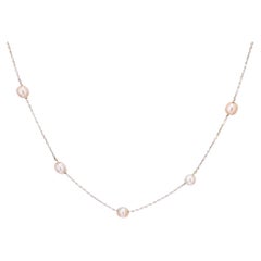 Vintage pearl 18k white gold necklace