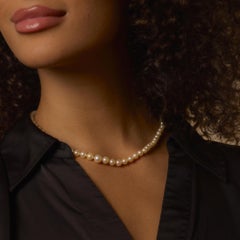 Collana girocollo vintage in perle e oro giallo 18 carati