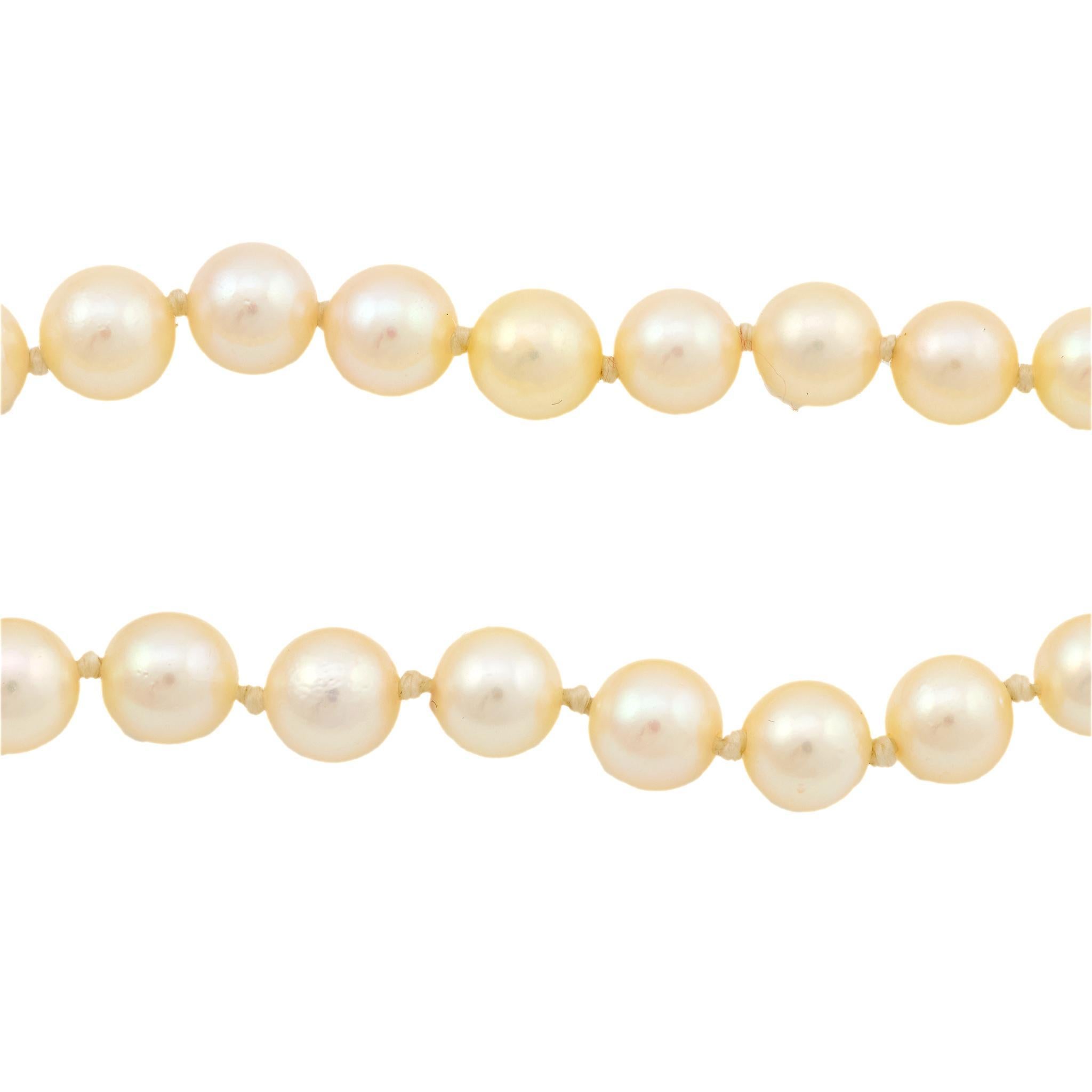 Collier ras de cou vintage en or jaune 18k et perles Bon état - En vente à Beverly Hills, CA