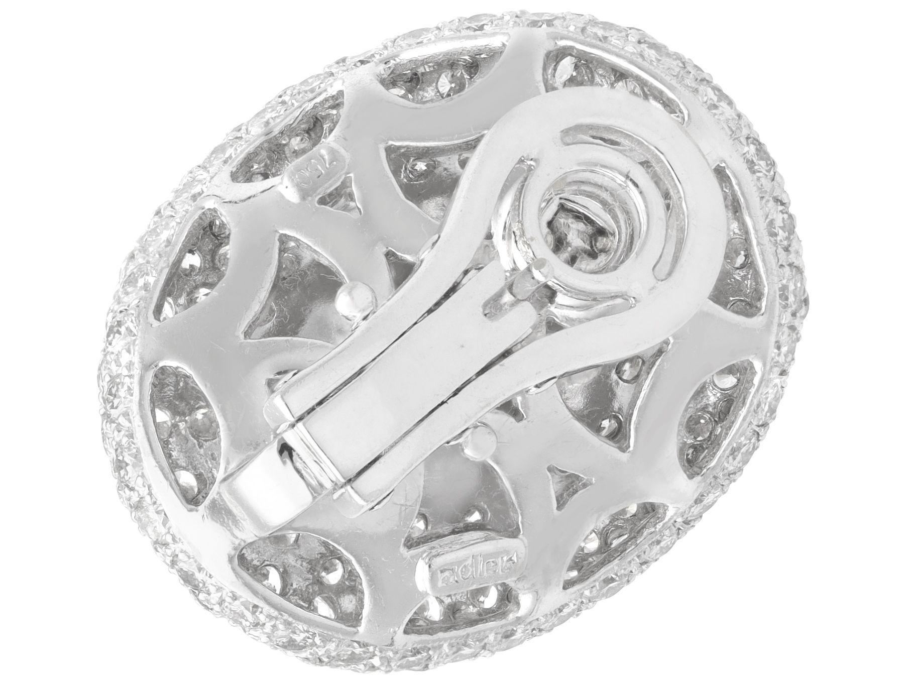Boucles d'oreilles en or blanc 18k perle vintage 5.15ct diamant Unisexe en vente