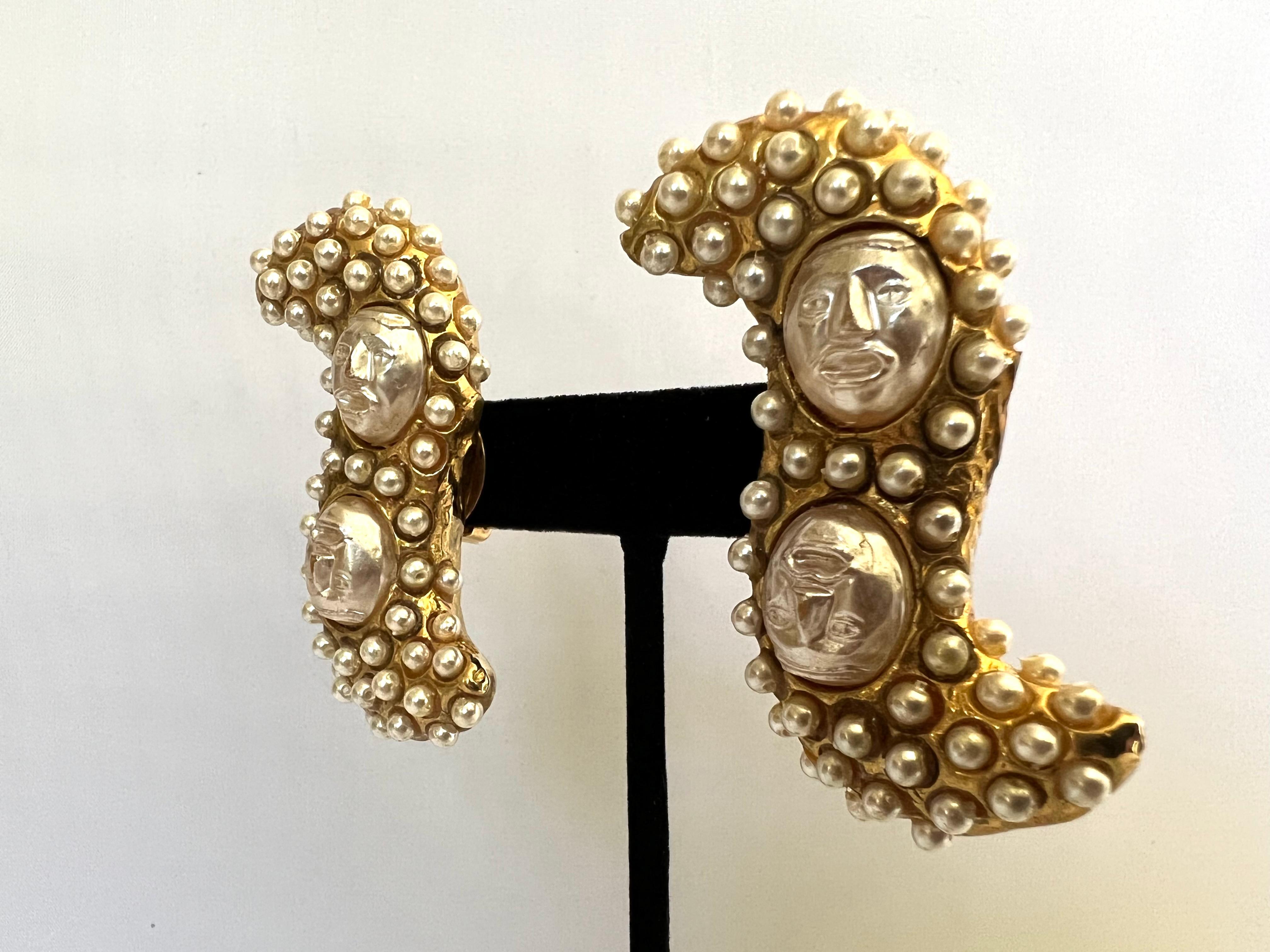 Women's Vintage Pearl Alexis Lahellec Earrings 
