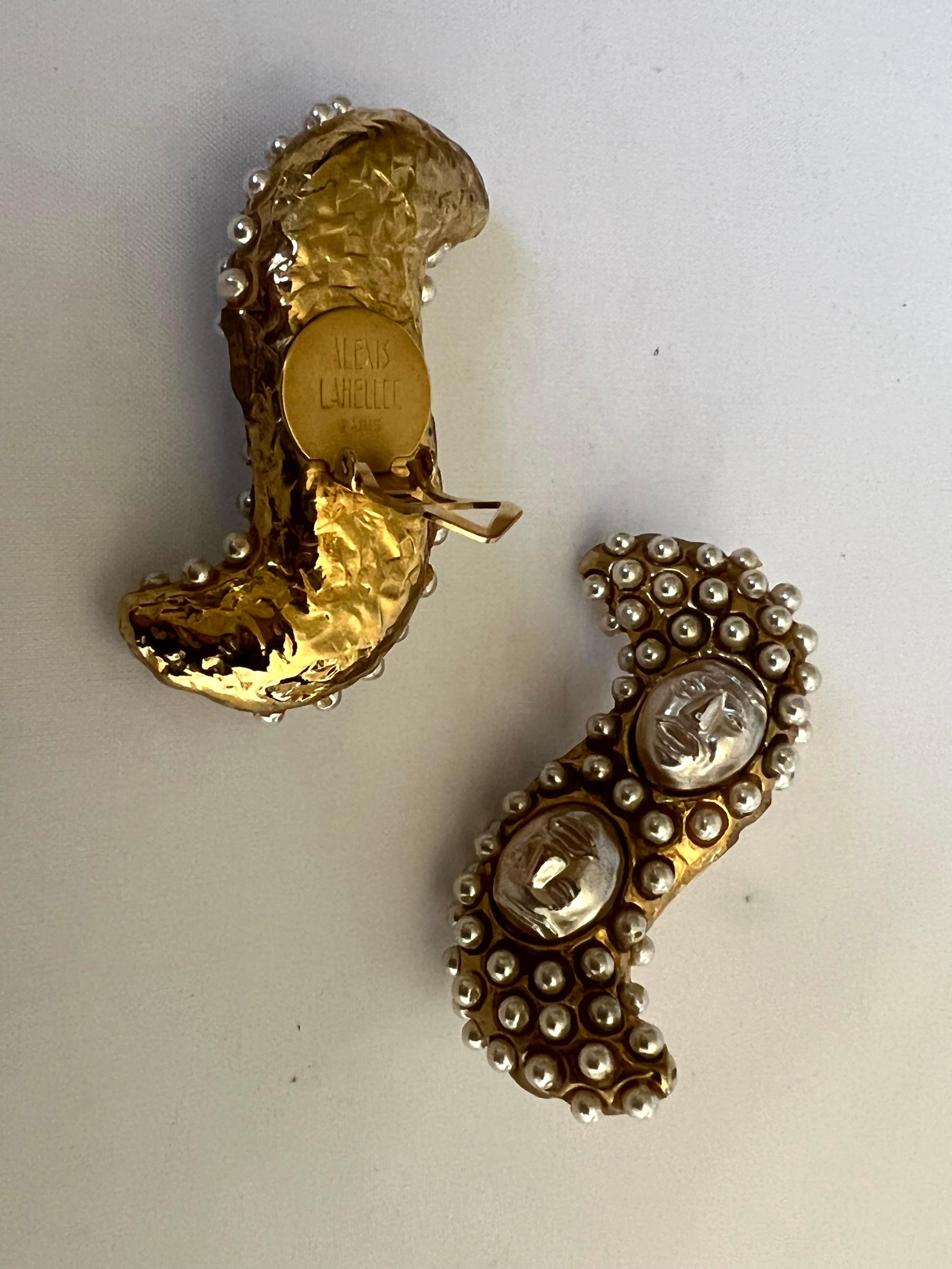 Vintage Pearl Alexis Lahellec Earrings  1