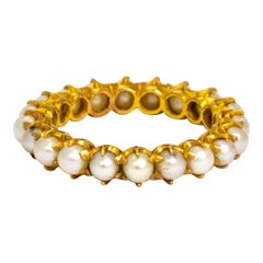 Vintage Pearl and 18 Carat Gold Eternity Band