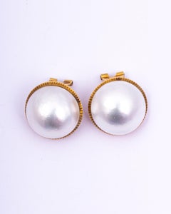 Ohrclips aus Perle und 9 Karat Gold mit Clip