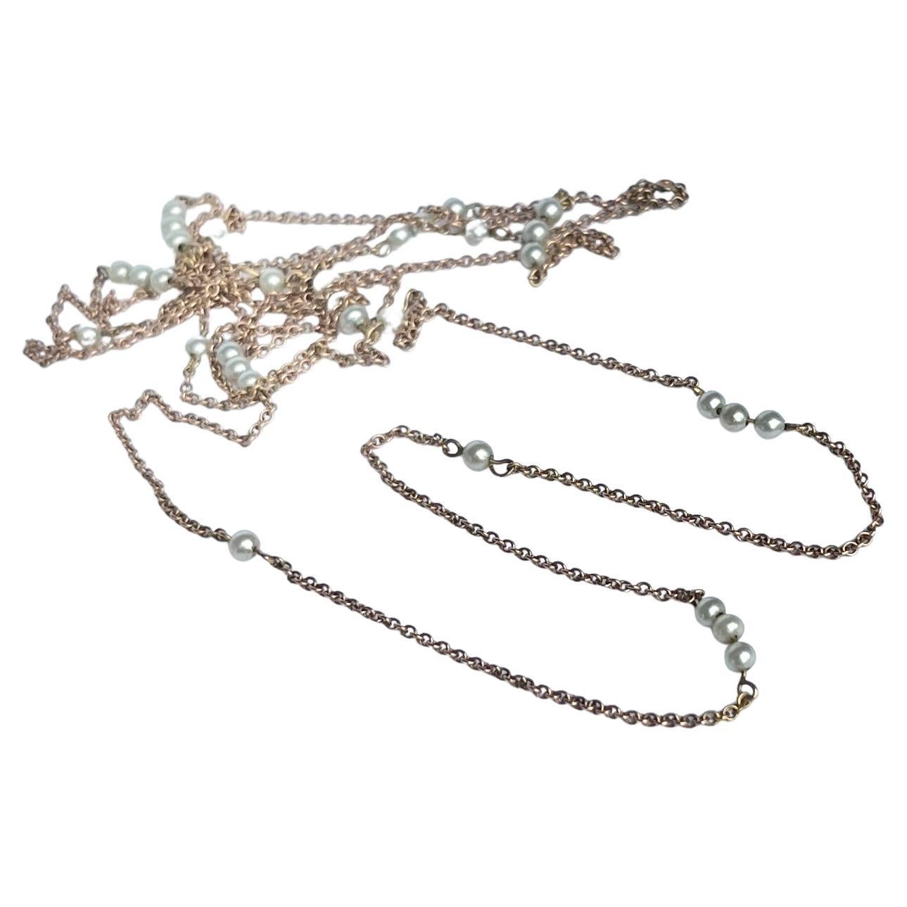 Vintage Pearl and 9 Carat Gold Necklace