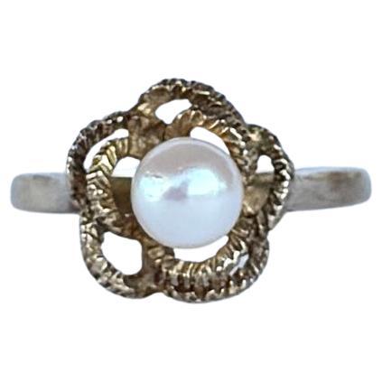 Vintage Pearl and 9 Carat Gold Ring For Sale