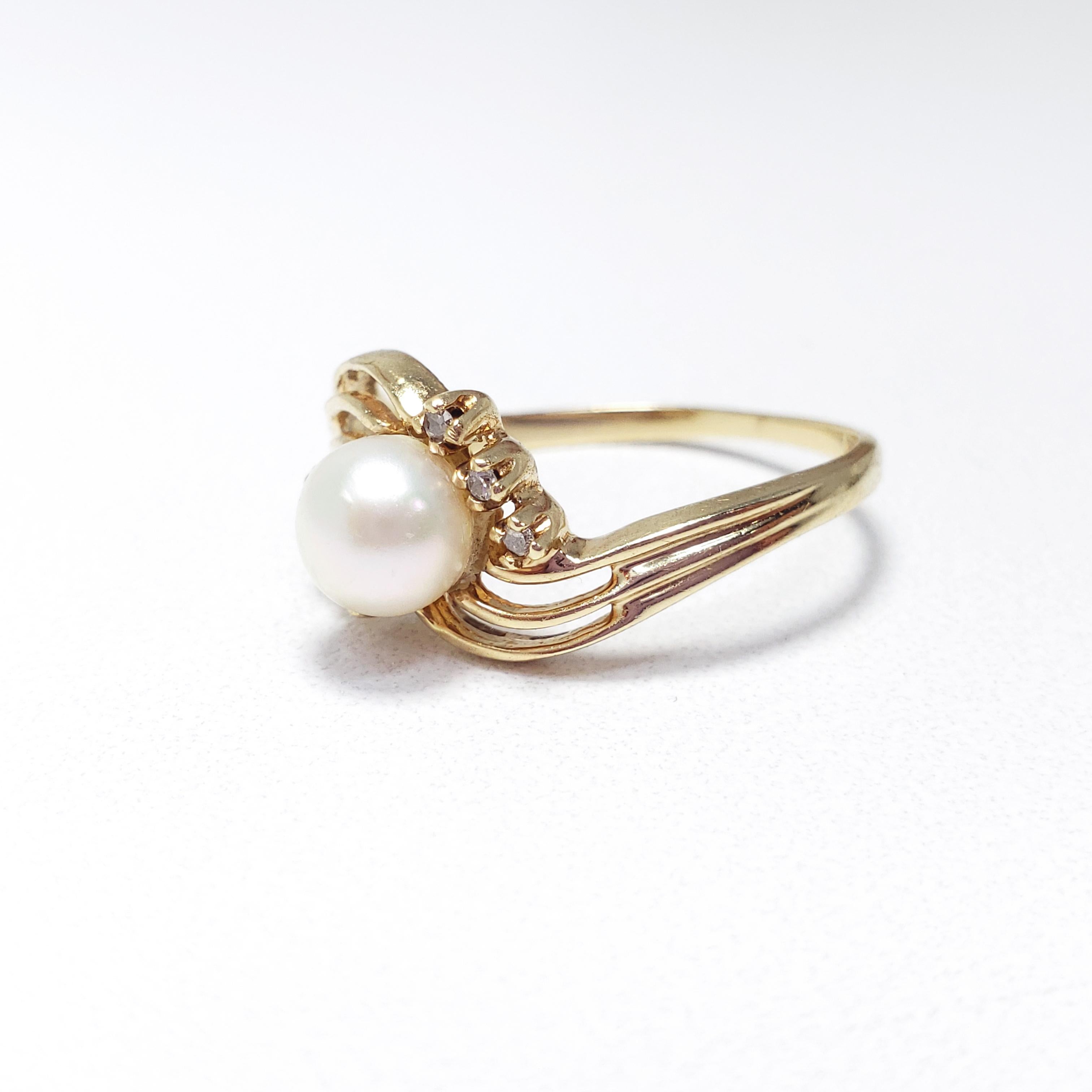 vintage pearl gold ring