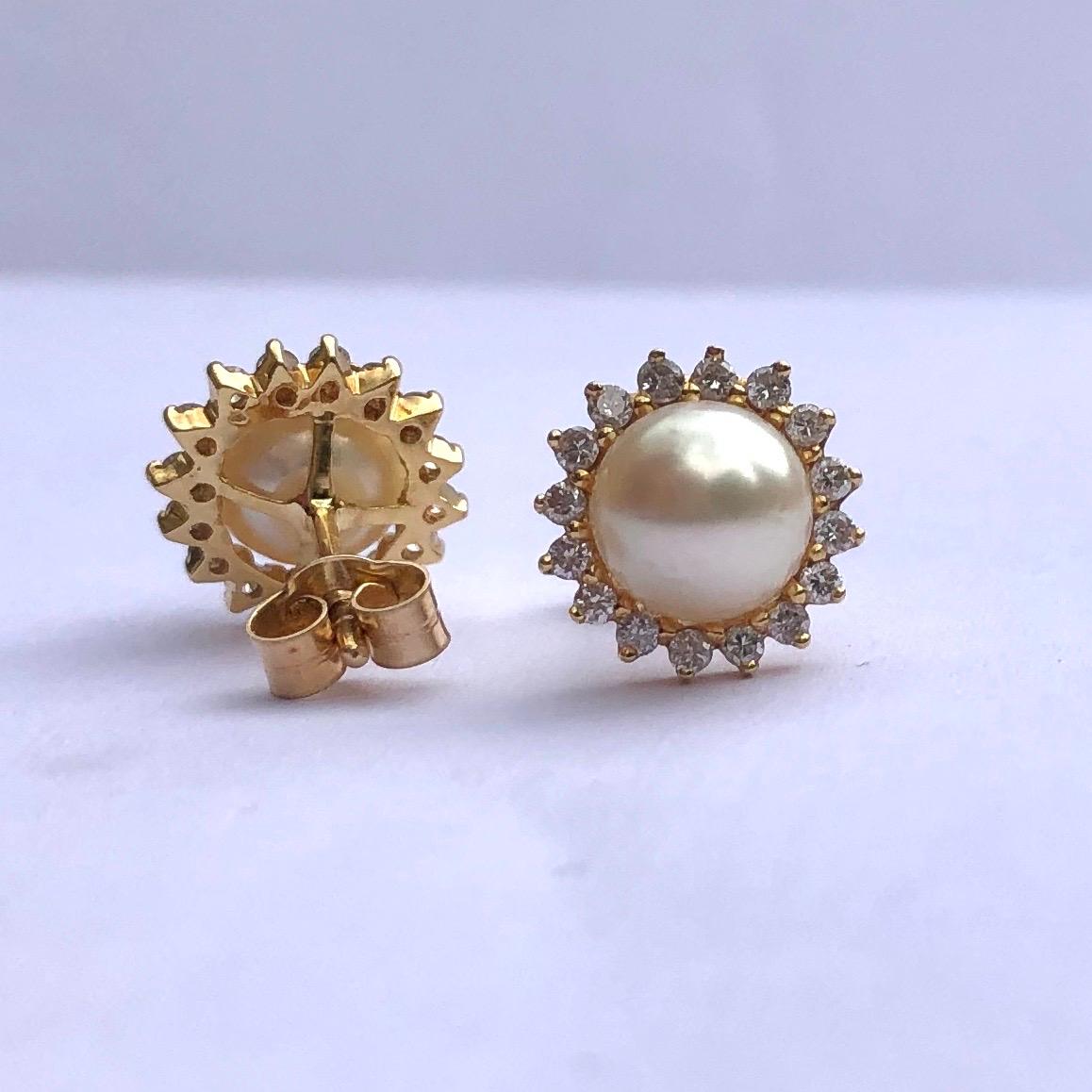 vintage pearl diamond earrings