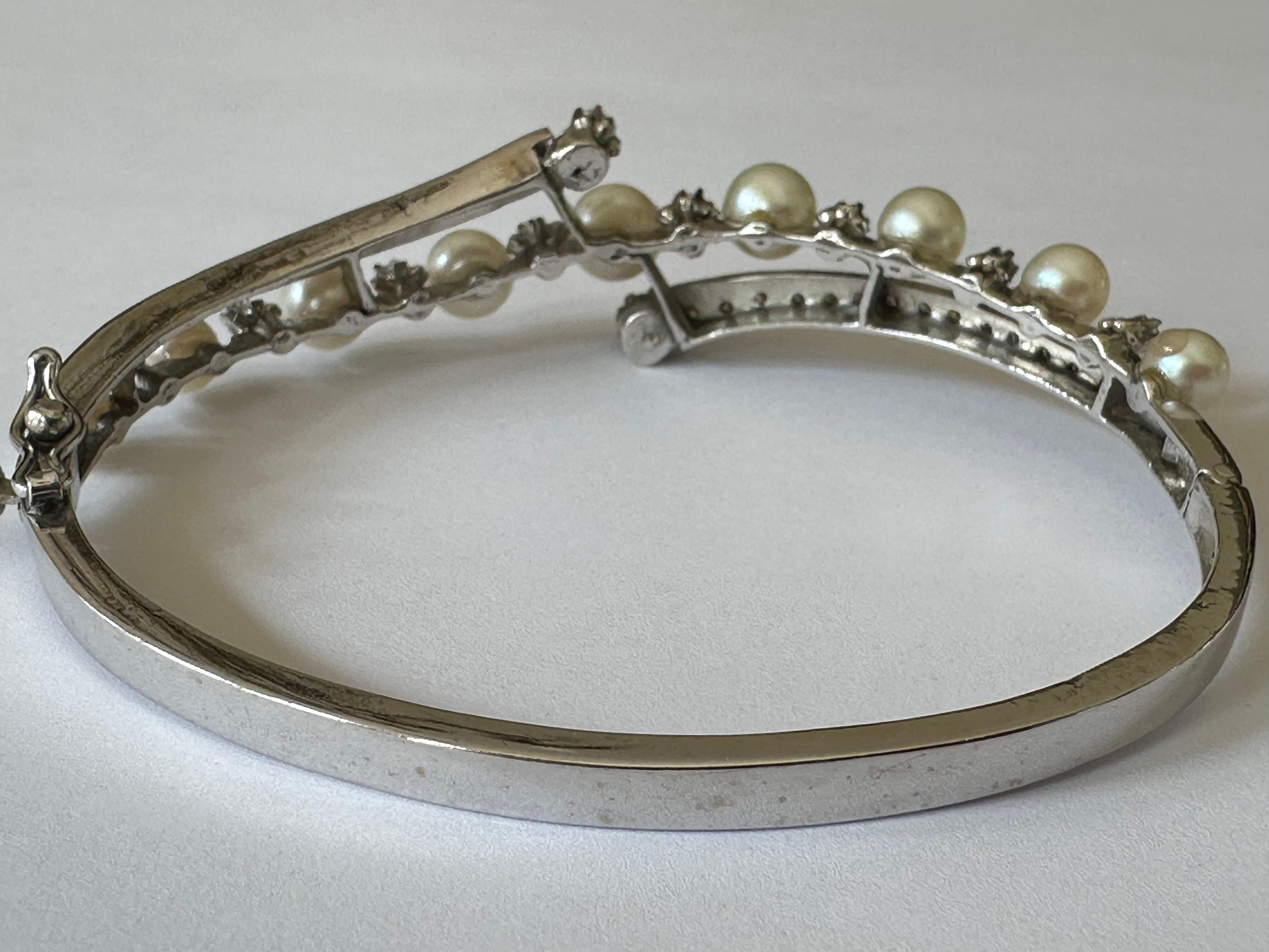 Vintage Perle und Diamant-Armreif 5